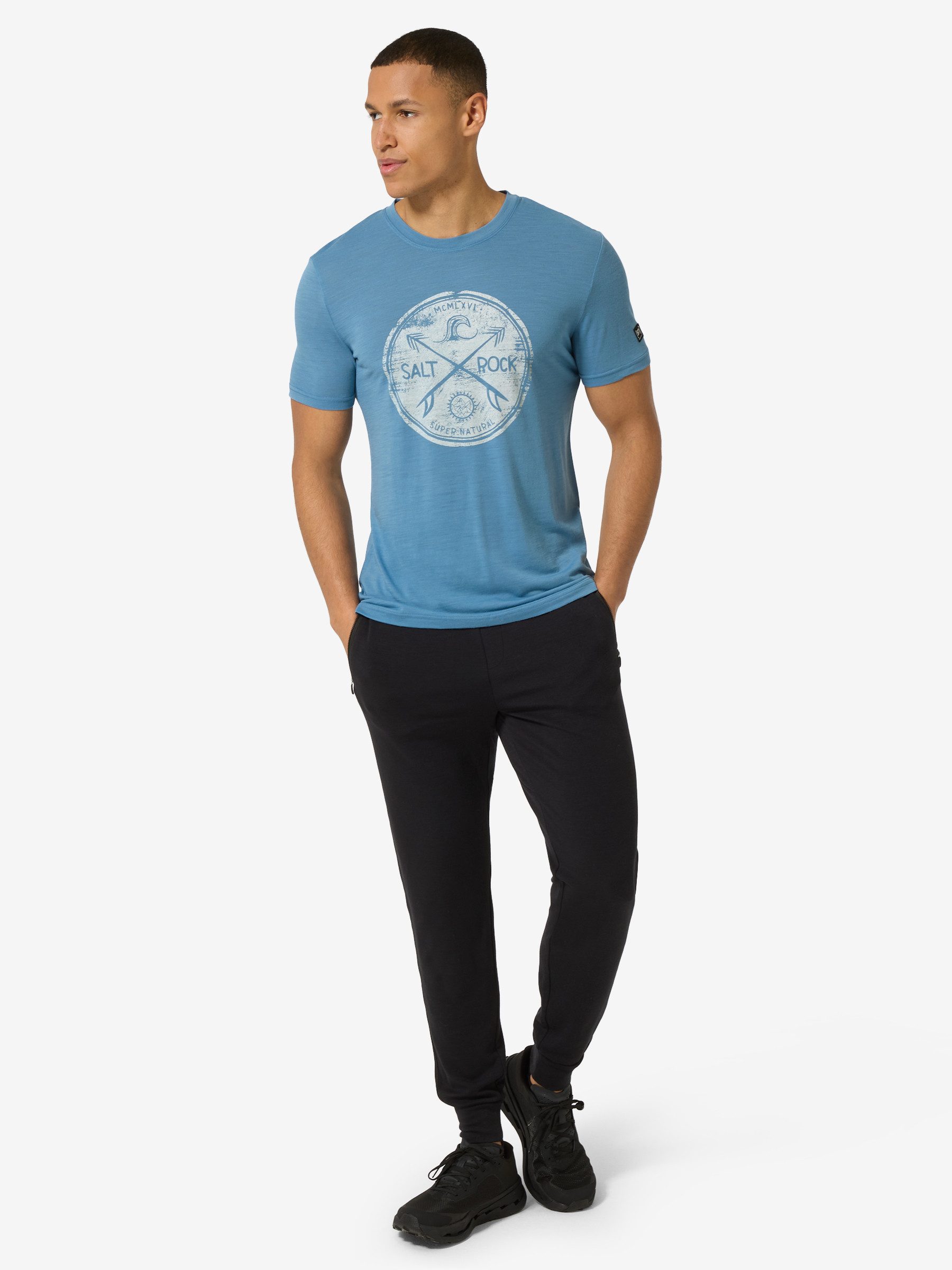 SUPER.NATURAL T-Shirt für Herren, Merino SALT & ROCK stylisch, atmungsaktiv