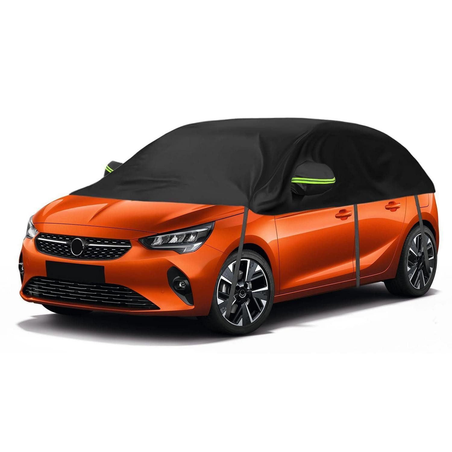 LuxusKollektion Autoplane Autoabdeckung Ersatz Halbgarage Schwarz Für Schrägheck Bis zu 450 cm
