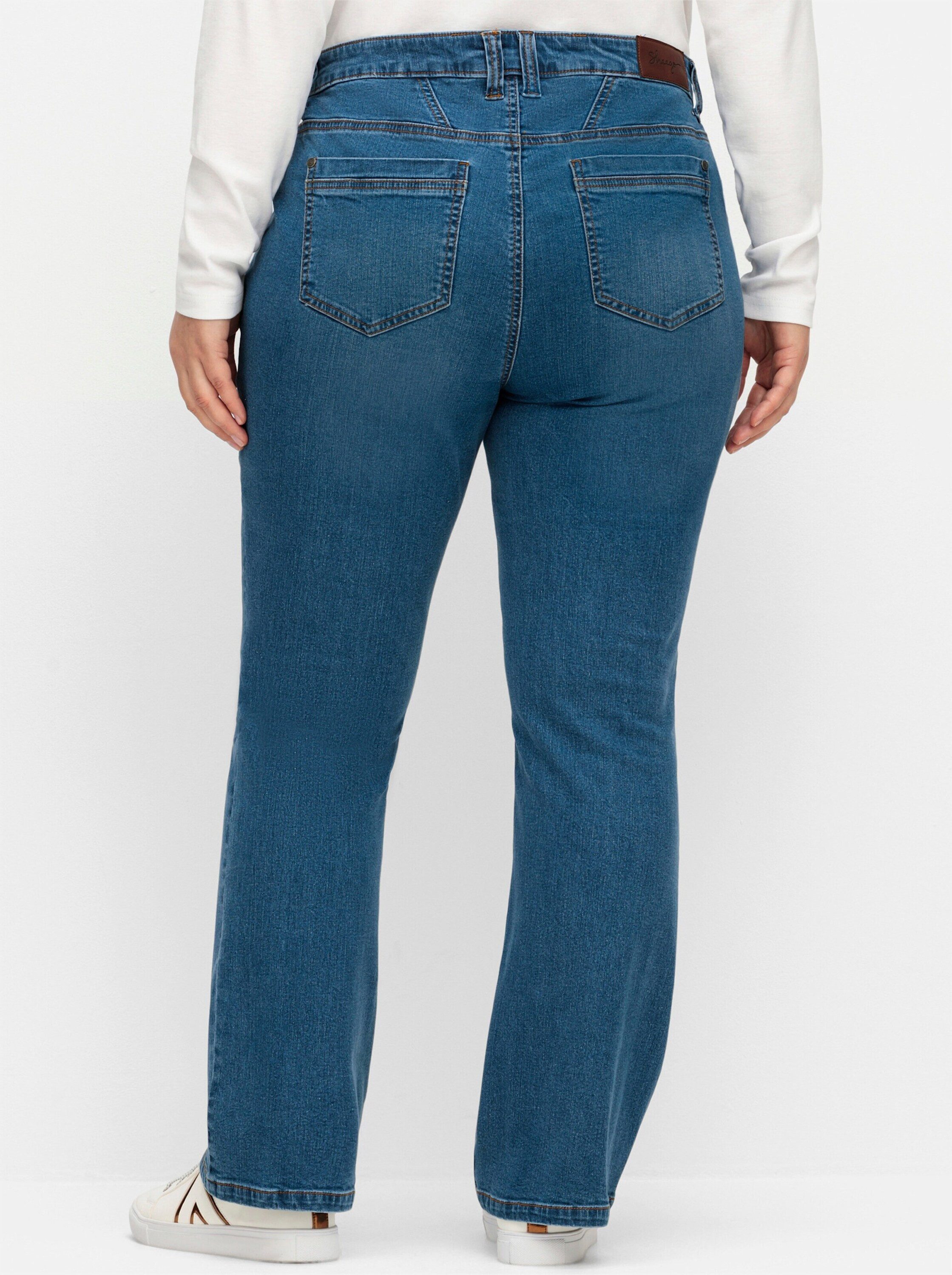 Sheego Bequeme Jeans Bootcut-Jeans SUSANNE ideal bei viel Bauch und schmale günstig online kaufen