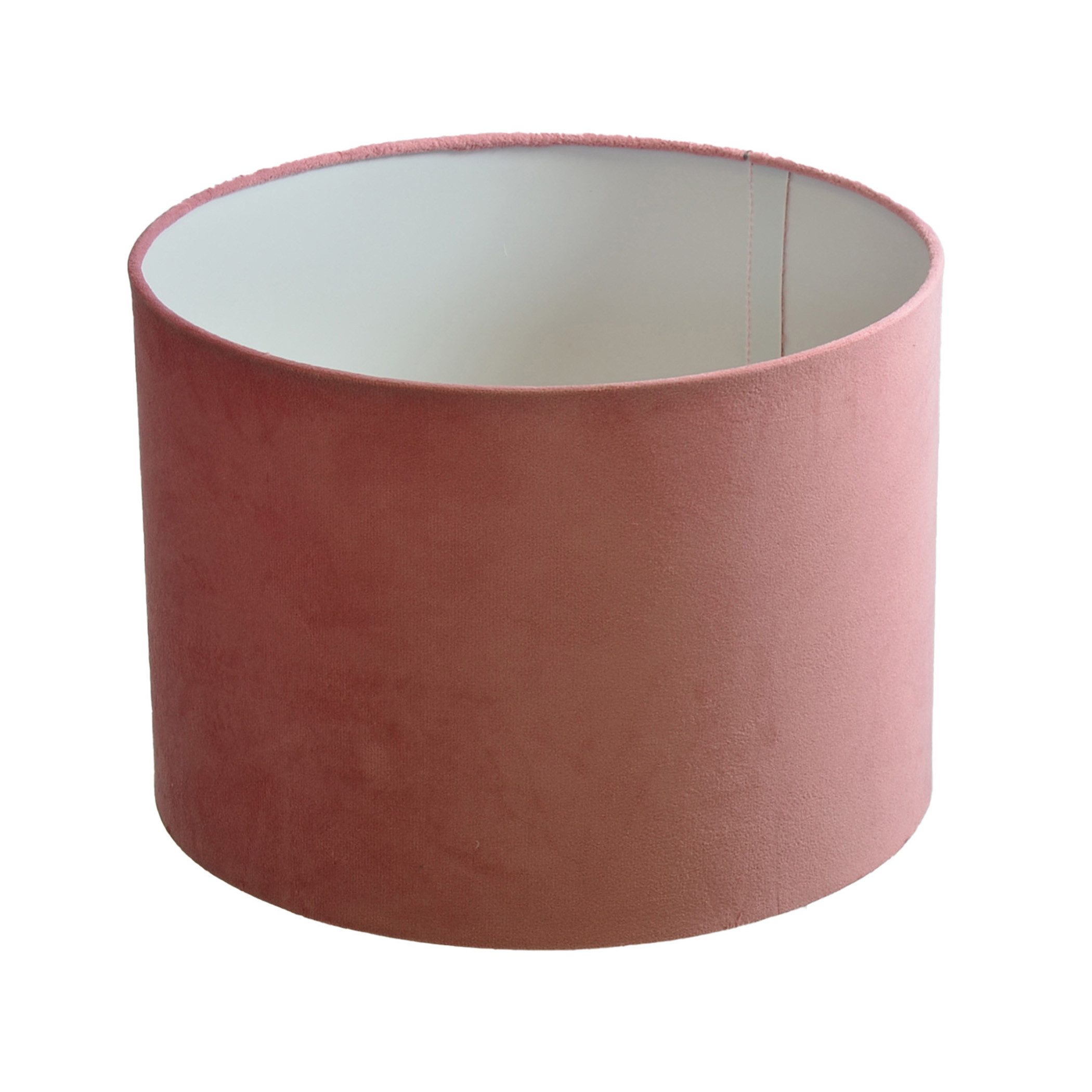 B&S Лампыschirm rund XXL Ø 50 x 40 cm rosa Velour Zylinderförmig