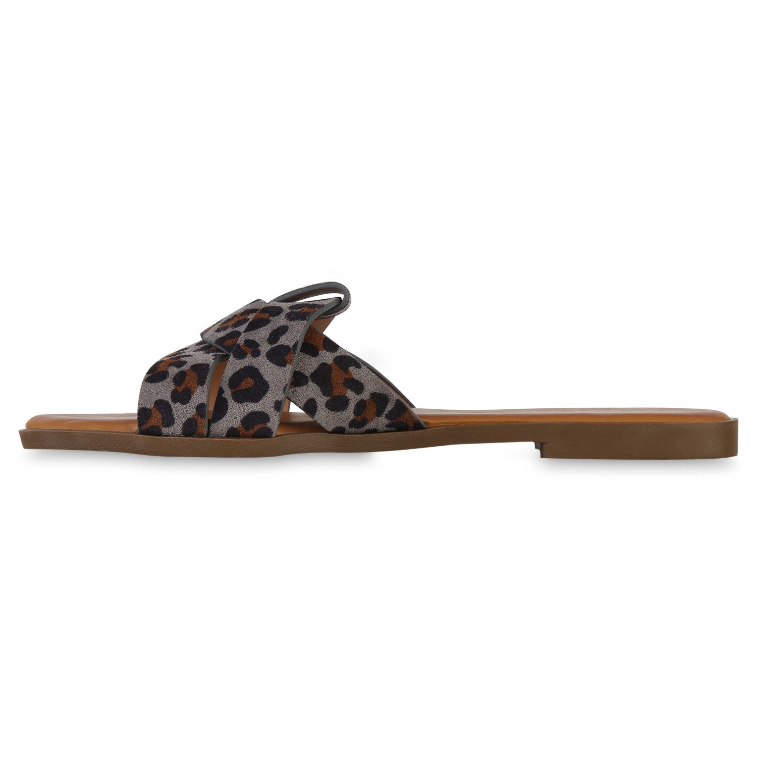 VAN HILL 841729 Pantolette Damen Pantoletten Sandalen Basic Leder-Optik Fre günstig online kaufen