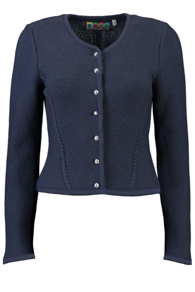 Berwin & Wolff Trachtenjacke Trachten Strickjacke - GISELLA - hellgrau, marine