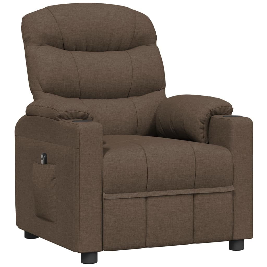 vidaXL Sessel Relaxsessel Elektrisch Braun Stoff günstig online kaufen