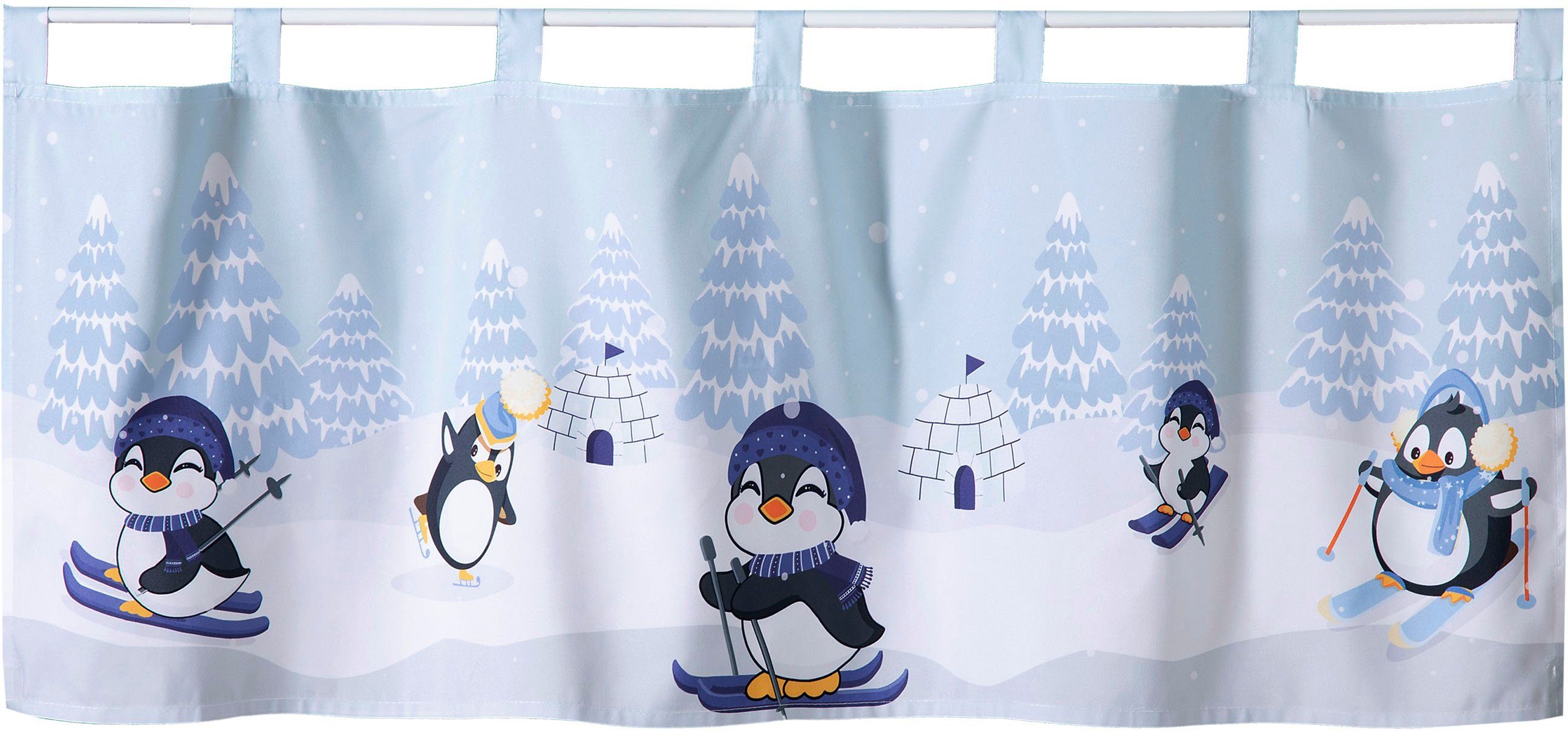 Weckbrodt Scheibengardine Comic-Pinguine, Schlaufen (1 St), günstig online kaufen
