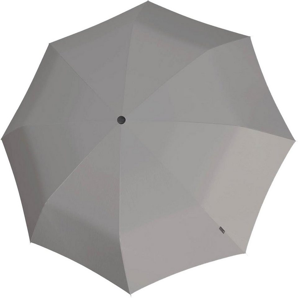 Knirps® Taschenregenschirm E.051 grey, leichter Regenschirm mit Handöffner,  der kleine Taschenschirm für den Alltag