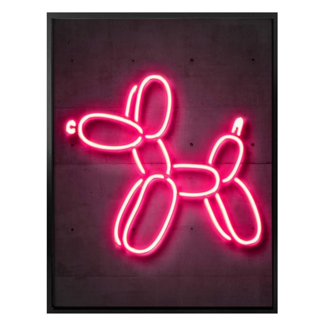 K&L Wall Art Poster Poster Mielu Neon Streets Kult Balloon dog Luftballon Hund, Wohnzimmer Wandbild modern