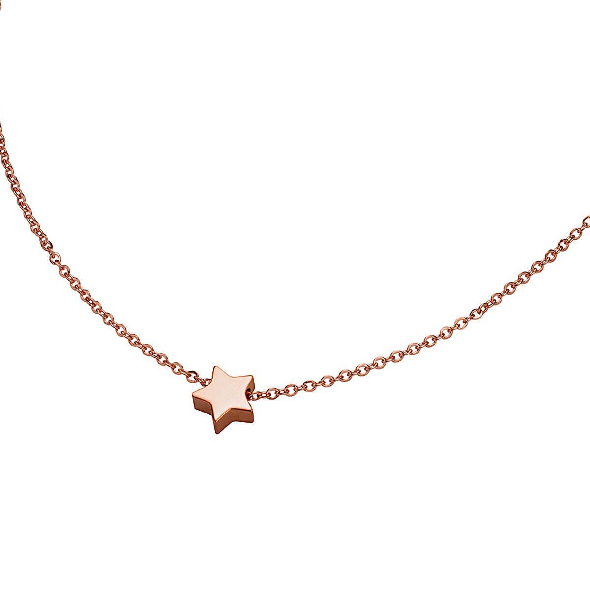 M&M Kette mit Anhänger Halskette mit Stern-Anhänger Fine Line (1-tlg), deutsche Qualität, inkl. edles Schmucketui
