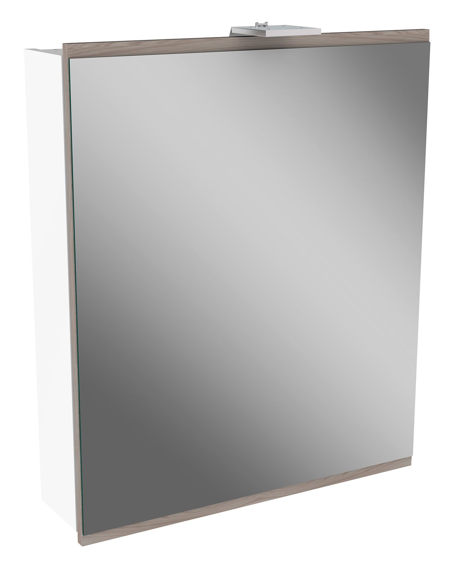 Badezimmerspiegelschrank Korpusfarbe: Steinesche Matt Weiß 60cm Frontfarbe: Spiegelschrank FACKELMANN Lima