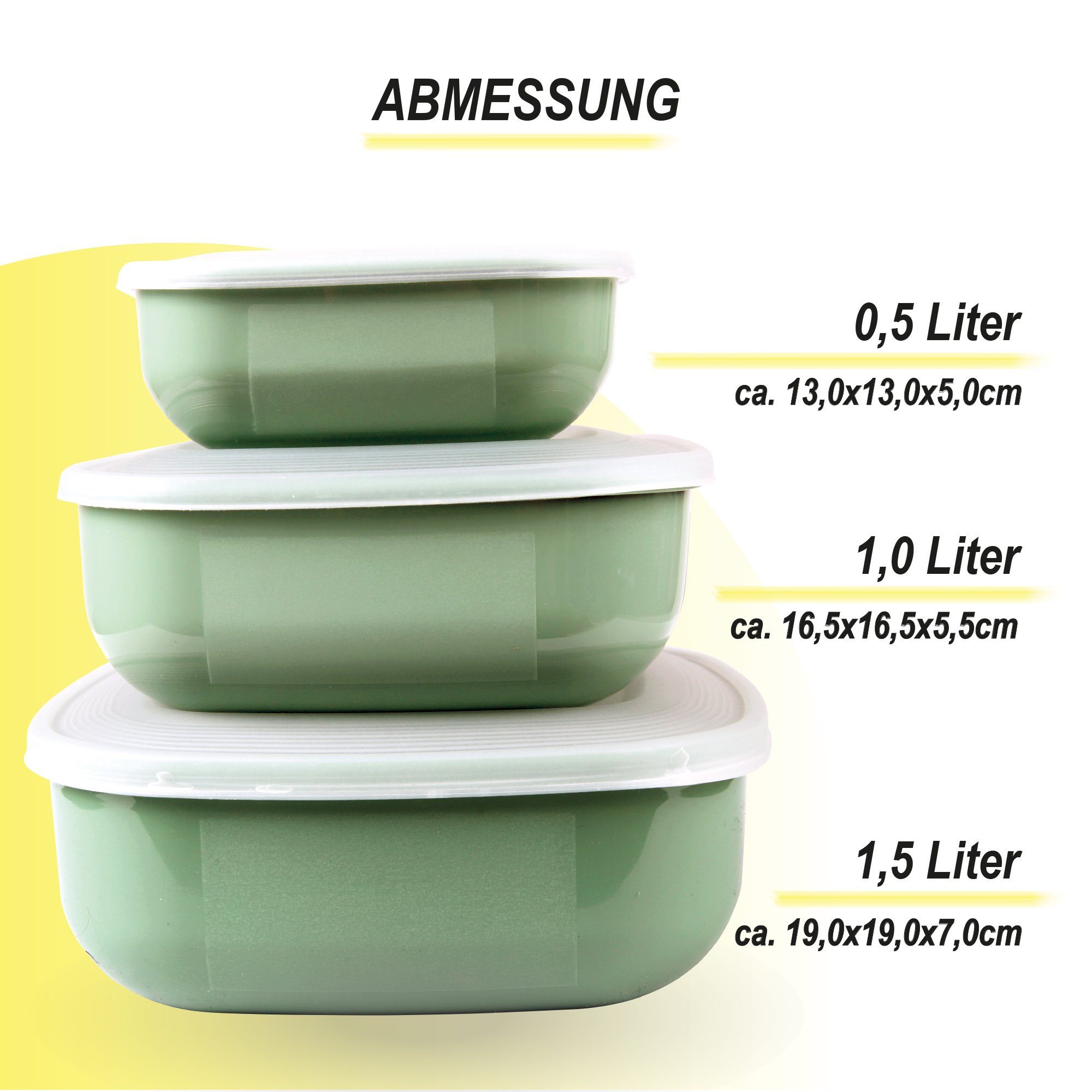 Bestlivings Frischhaltedose Set, Vorratsdosen eckig mit Deckel, (3er Set (700ml - 1,5L), Lebensmittelbehälter mikrowellen u. spülmaschinenfest, gefriertauglich – Bild 2 von 5