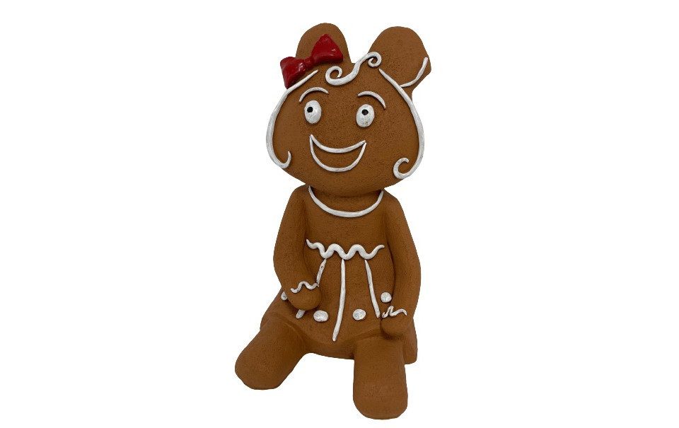 Weihnachtsfigur Dekofigur Lebkuchenfrau sitzend 46 x 25 x 21 cm