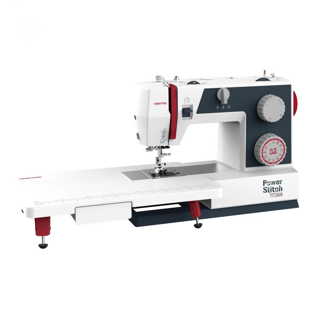 Veritas Nähmaschine - Power Stitch 32 Titan, 32 Programme, extra Anschiebetisch, 32 Nähprogramme, Knopflochfunktion