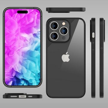 Nalia Smartphone-Hülle Apple iPhone 14 Pro Max, Klare Hybrid Hülle / Transparent / Verstärkter Schutzrahmen / Hardcase
