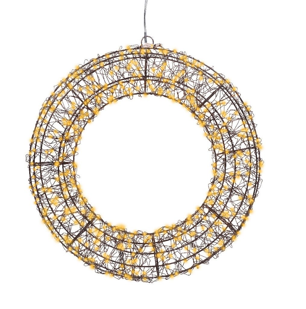 Kaemingk Dekokranz Lumineo LED-Kranz Metall schwarz, IP44