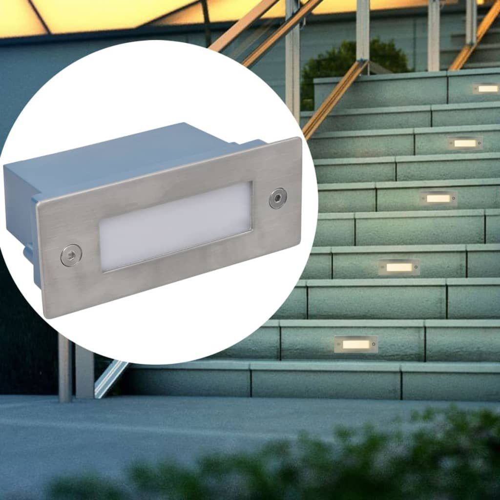 vidaXL Außen-Wandleuchte LED-Wandeinbauleuchten für Treppen 12 Stk. 44x111x56 mm