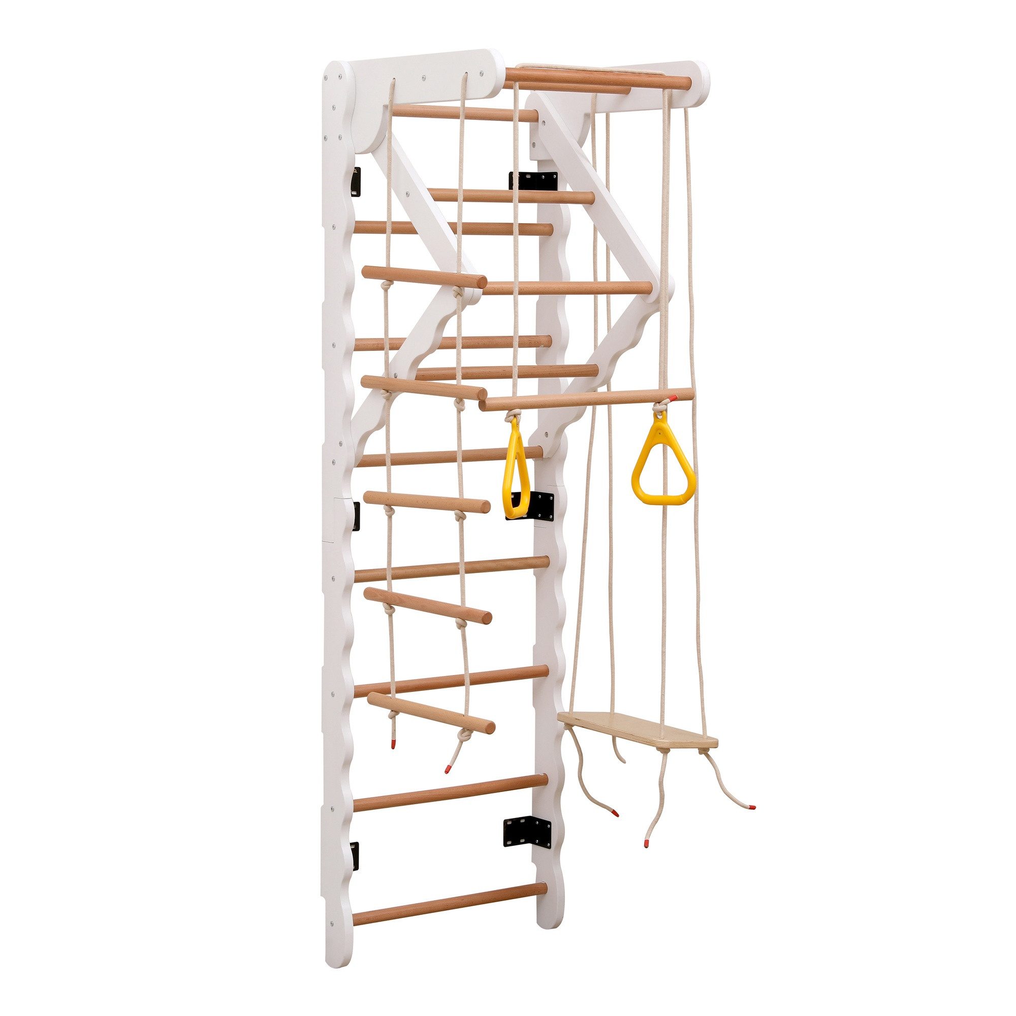 IDEASY Schaukelkombination 6-in-1 Klettergerüst mit Rutsche/Schaukel, Massivholz