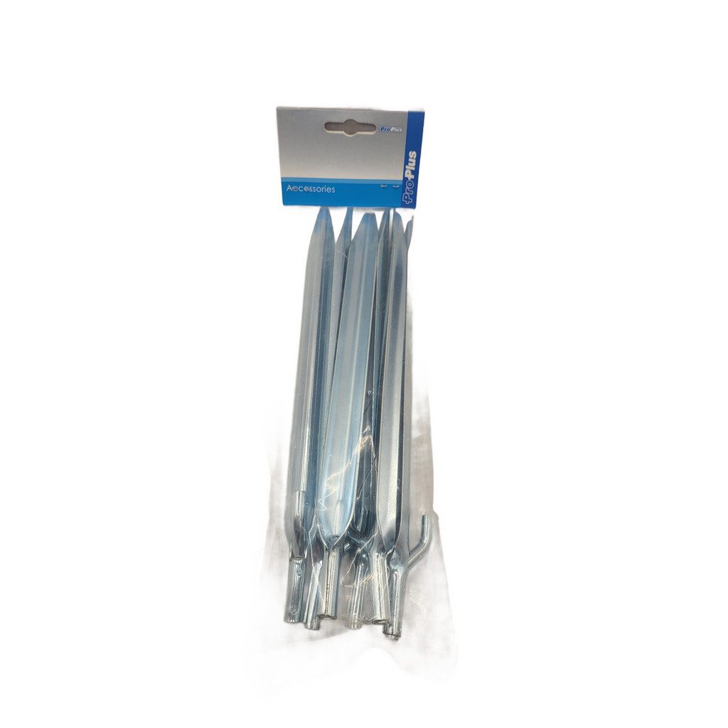 ProPlus Zelthering ProPlus Zelthering Erdnagel 25cm Metal Dübel mit Haken 6 Stück, (6-St)
