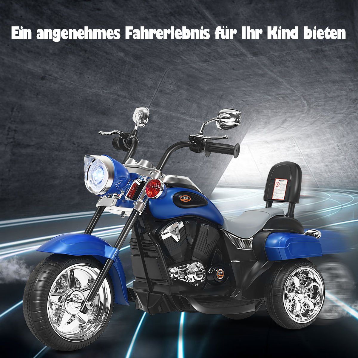 COSTWAY Elektro-Kindermotorrad, 6V mit Hupe & Vor-und Rückwärtsschalter
