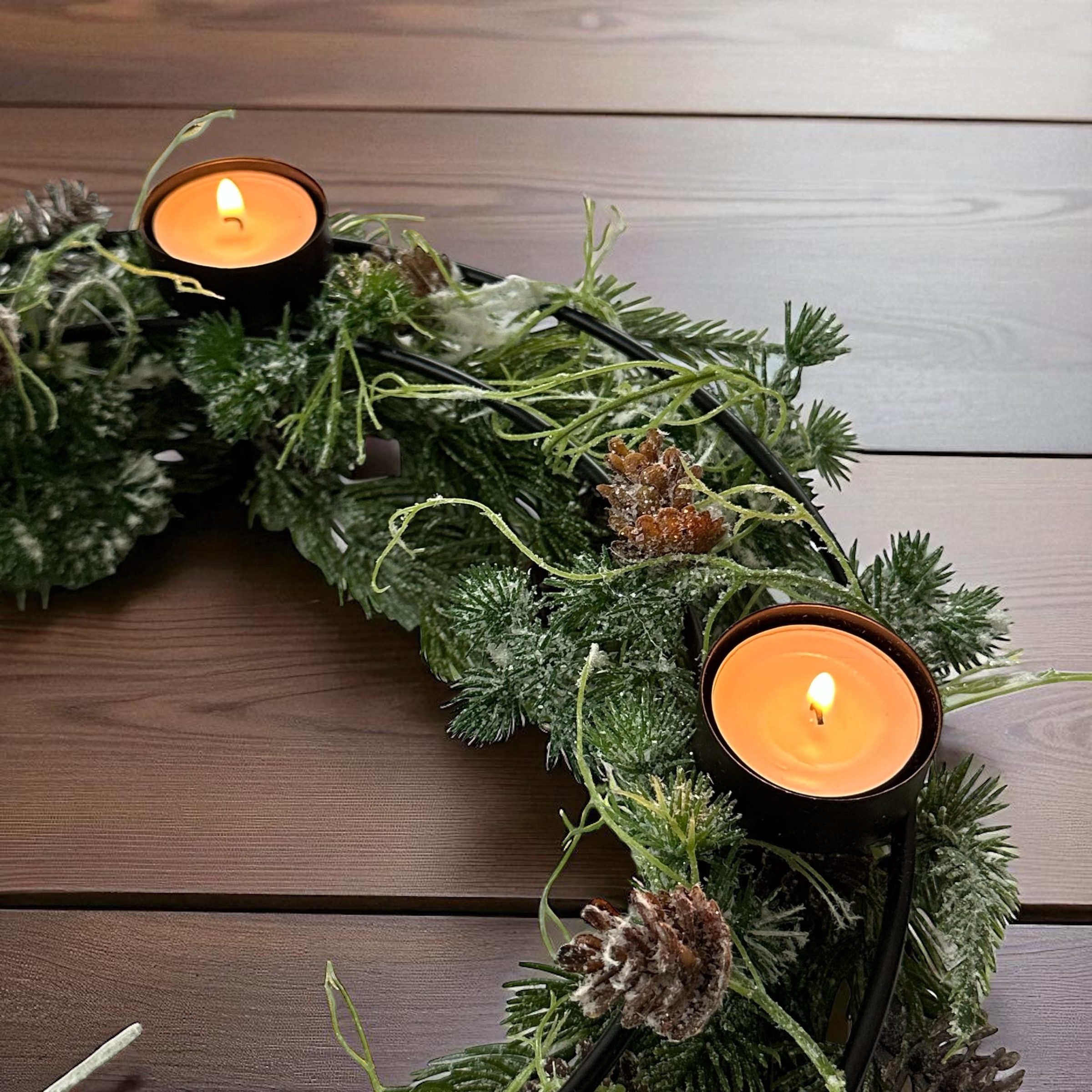 naninoa GmbH Adventsleuchter Kerzenhalter für 4x Teelicht Ø30cm Metallring Adventskranz Weihnachten