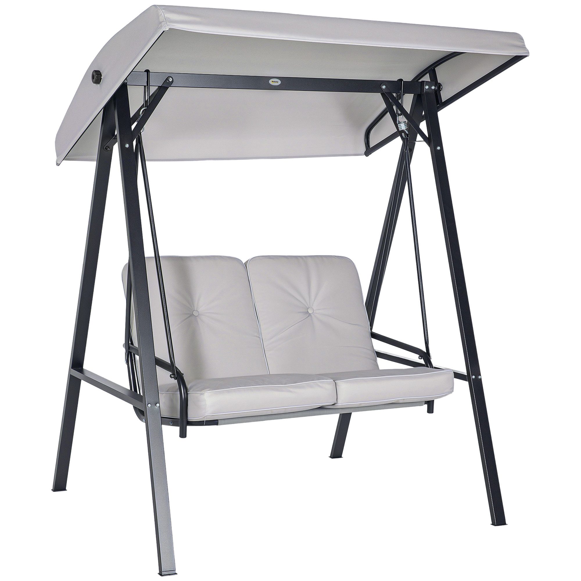 Outsunny Hollywoodschaukel mit Verstellbarem Dach, Kissen, 2-Sitzer, Verste günstig online kaufen