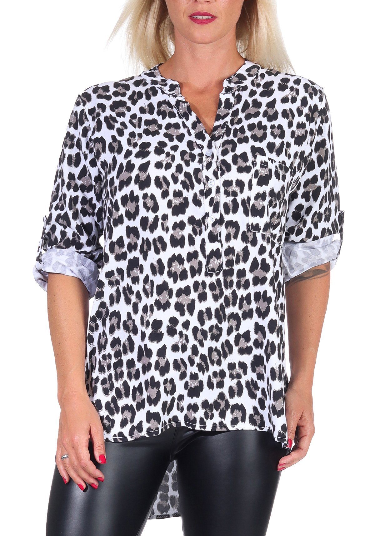 malito more than fashion Schlupfbluse 6702 Animal Print mit 3/4 Armen Einheitsgröße