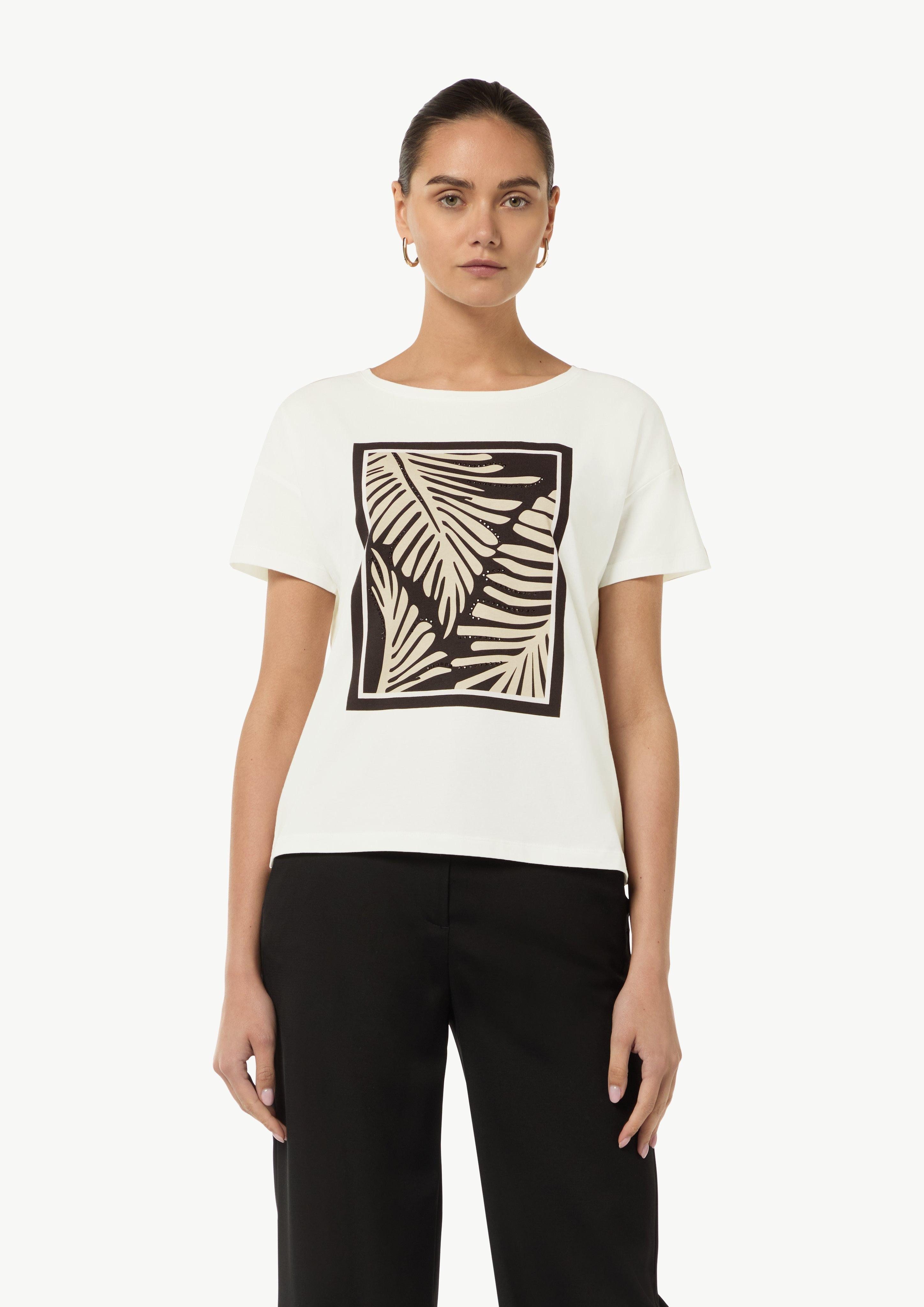 Comma Kurzarmshirt T-Shirt aus Modalmix Artwork