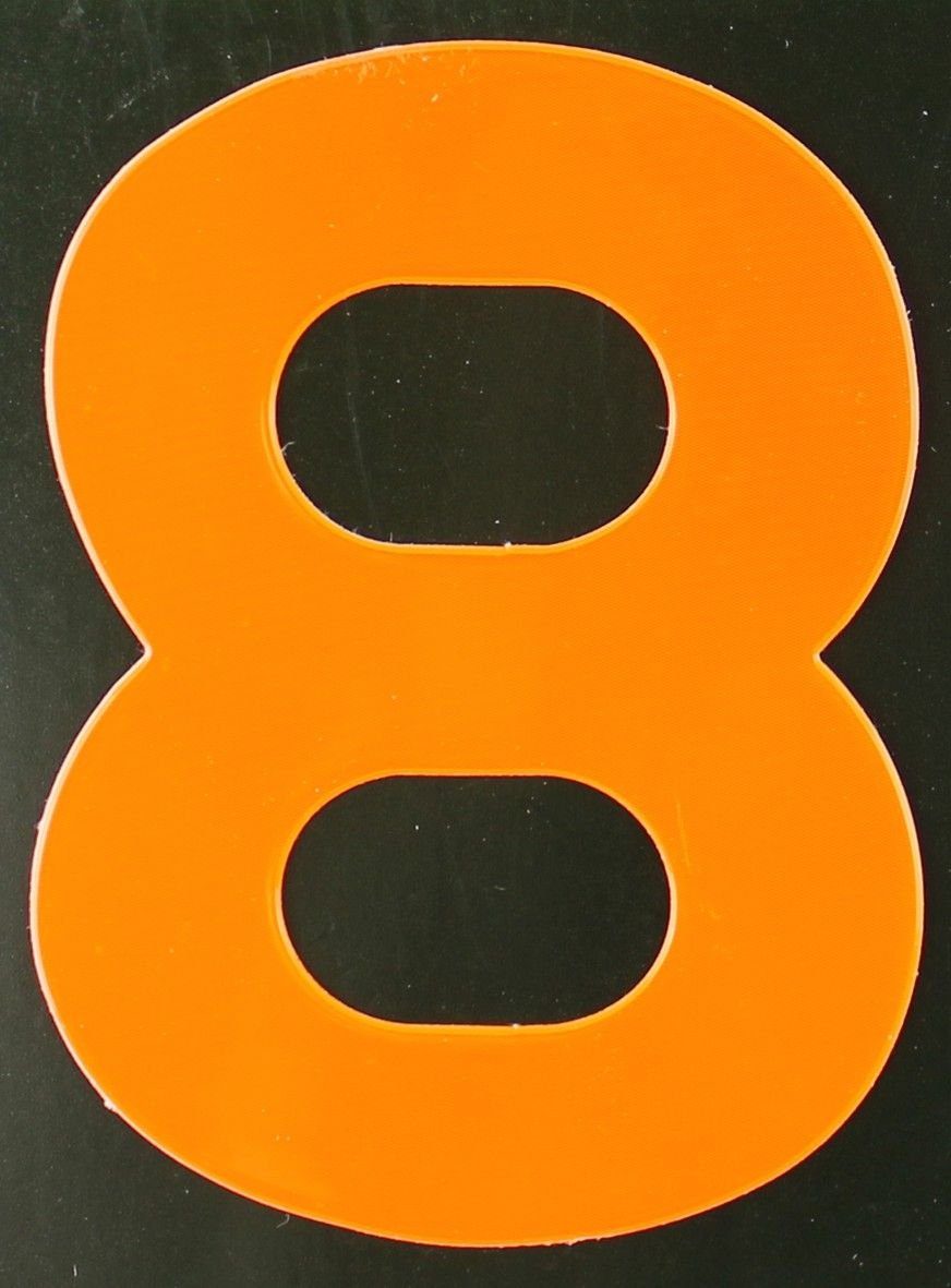 Aco Hausnummer Conacord Reflektierende Klebezahl 8 orange 80 mm 8