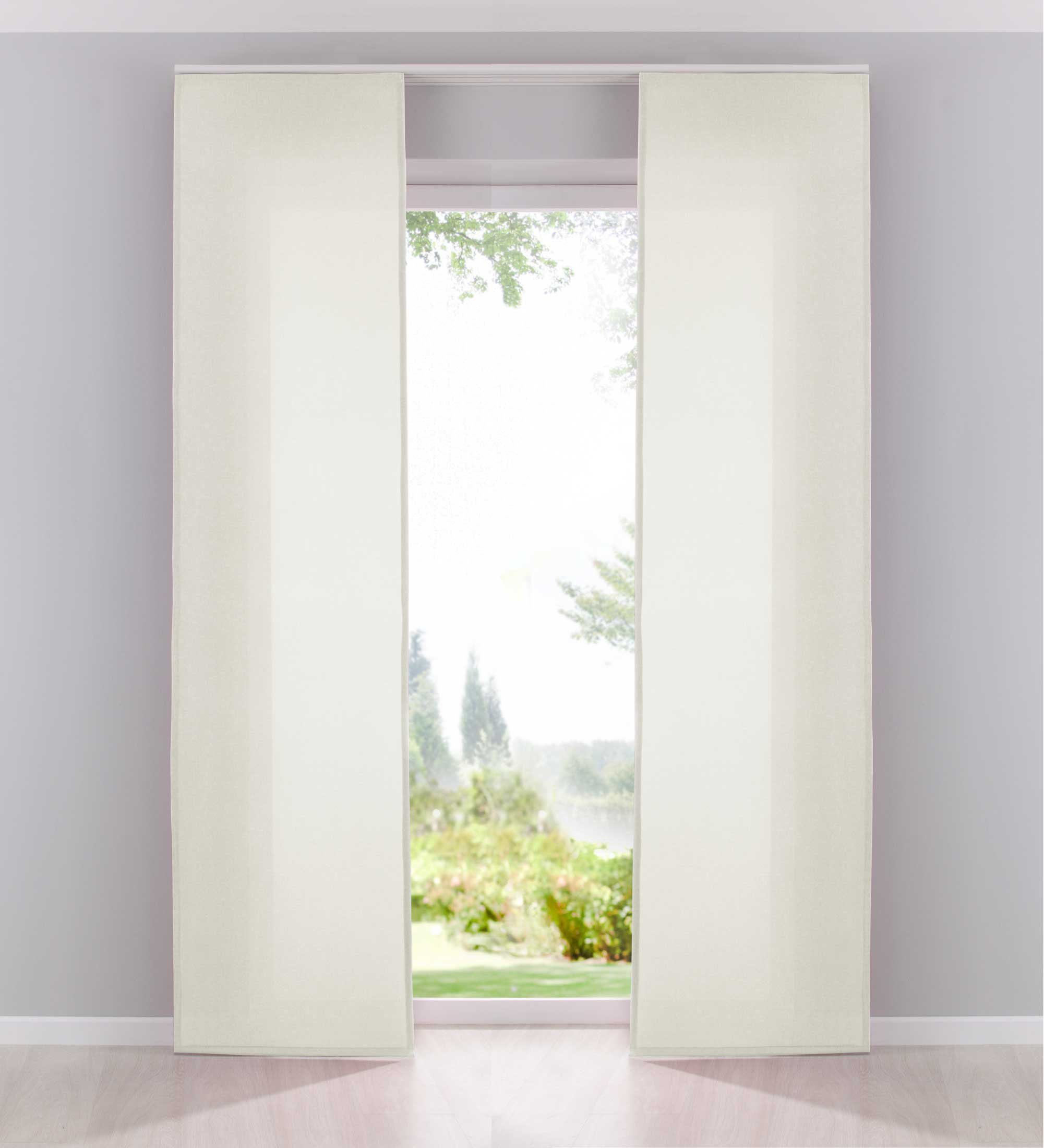 Gardinenbox Schiebegardine (2 St), Paneelwagen, blickdicht, Leinen Optik, C günstig online kaufen