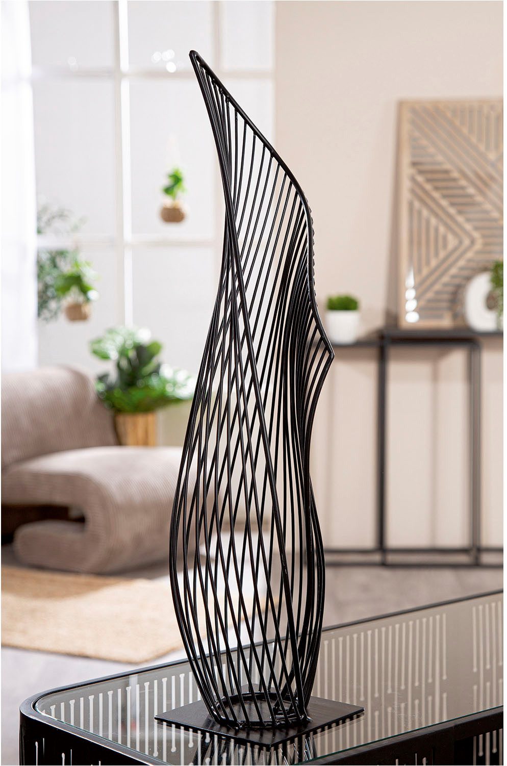 Casablanca by Gilde Dekoobjekt Dekoobjekt Der Schwung schwarz H. 57 cm (1 St)