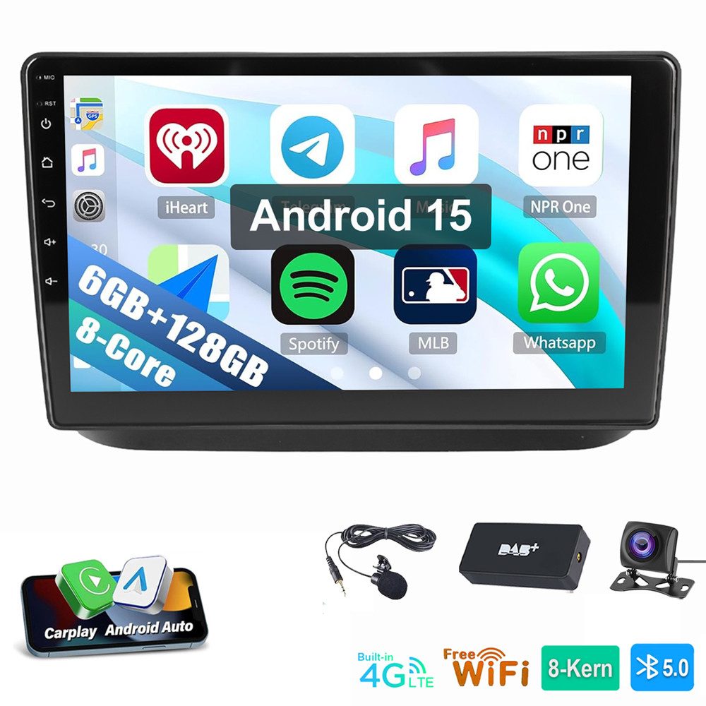 ESSGOO Für Skoda Fabia II 2007-2014 Android Autoradio 6+128G WiFi NAVI Autoradio (Digitalradio (DAB), RDS, FM, AM, 8-kern 4G GPS RDS)