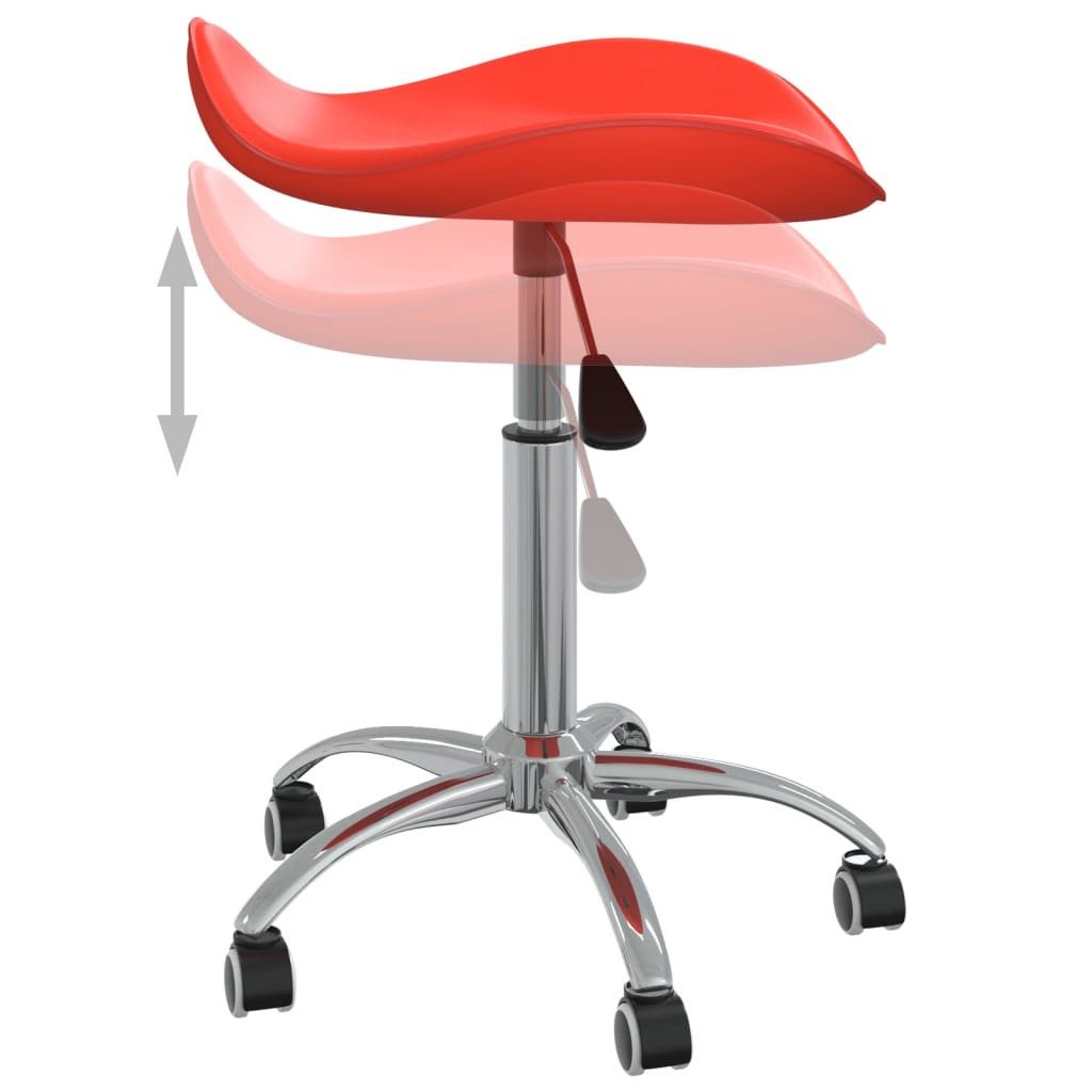 vidaXL Arbeitshocker Friseur Rollhocker Rot Kunstleder