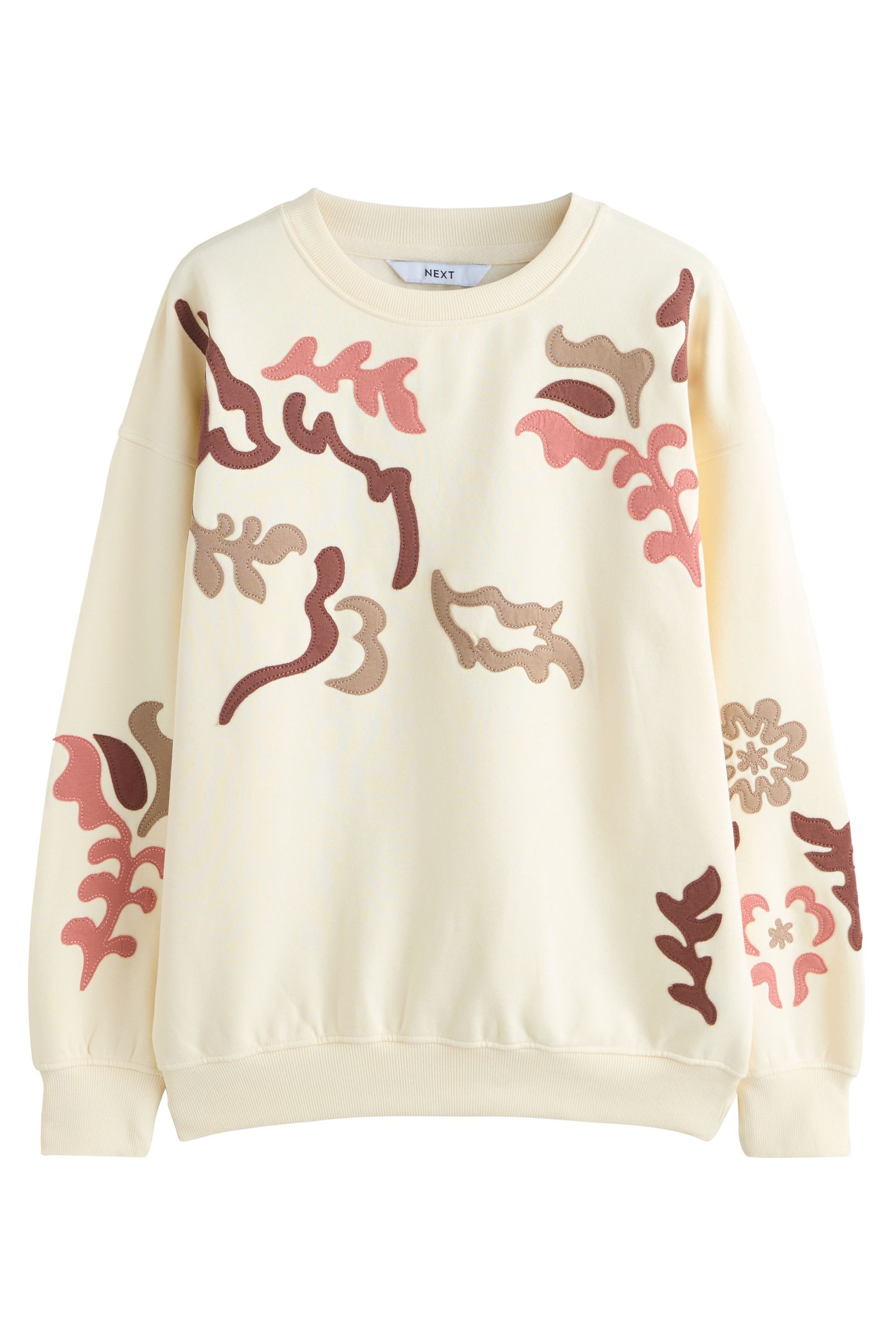 Next Sweater Sweatshirt mit Applikation, Kurzgröße (1-tlg)