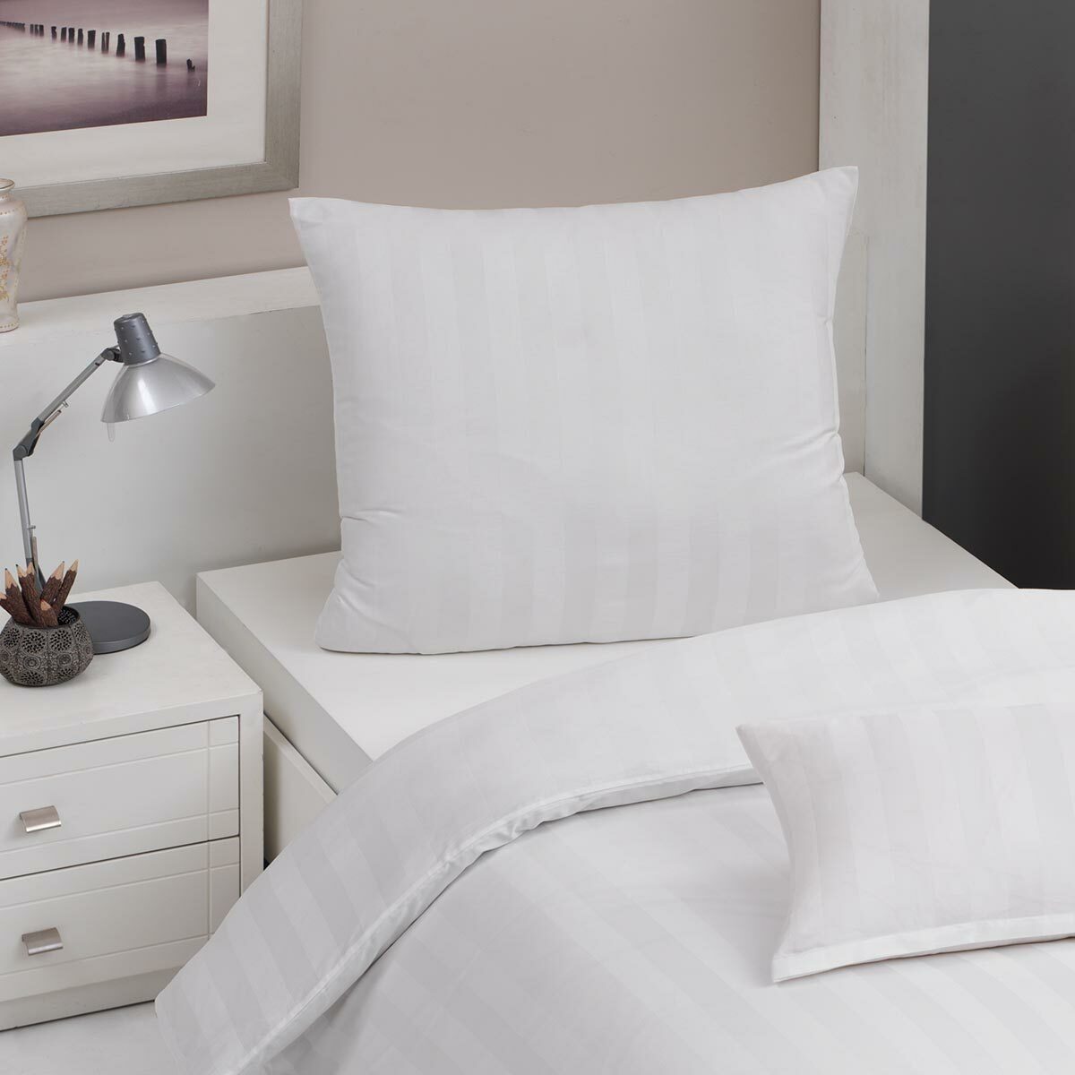 TRAUMSCHLAF Bettwäsche Uni Streifen, Mako Satin, 2 teilig, edle Streifenbet günstig online kaufen