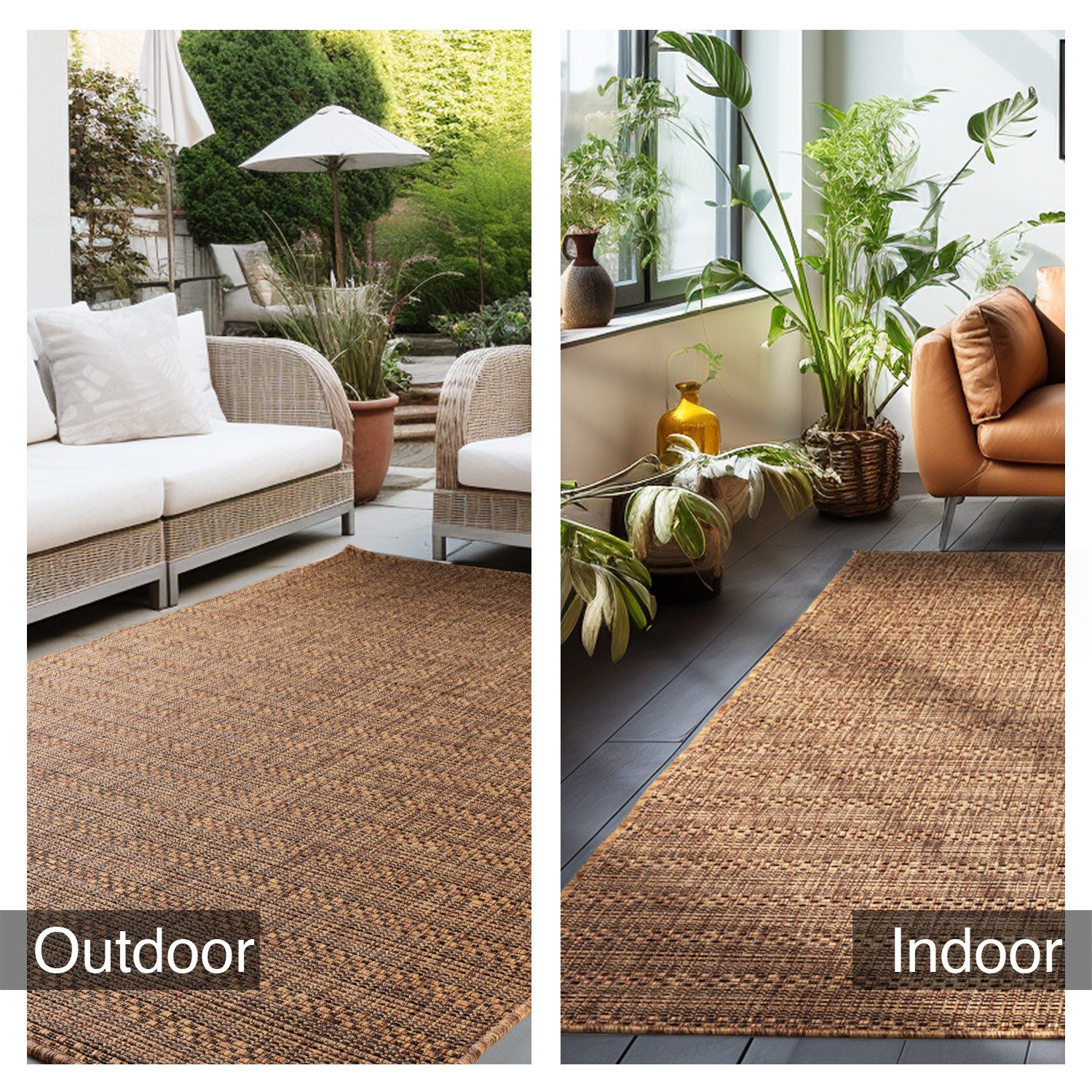 Carpettex Outdoorteppich Vintage Design, Rechteckig, Höhe: 5 mm, Outdoor Teppich Wetterfest Vintage Design Küchen Terrasse Balkon