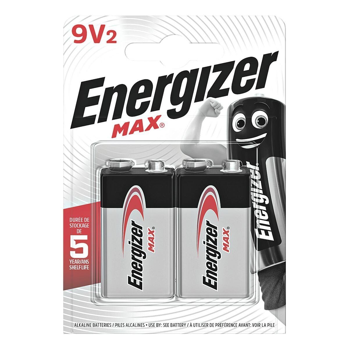 Energizer Max Alkaline Batterie, (9 V, 2 St), E-Block, mit Auslaufschutz (2 Jahre)