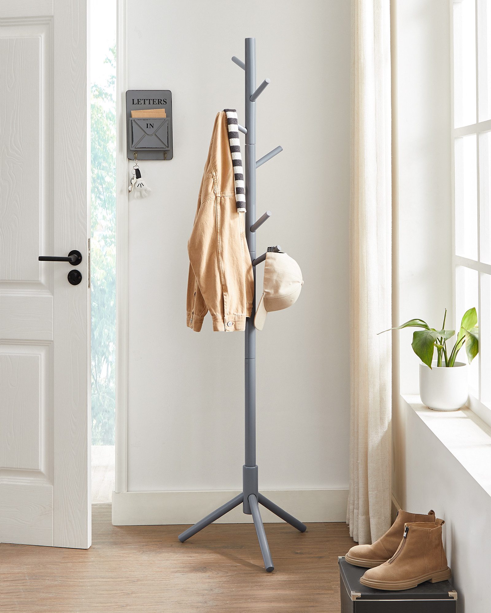 VASAGLE Garderobenständer Kleiderständer, Massivholz, 3 Höhen, 47x47x175cm günstig online kaufen