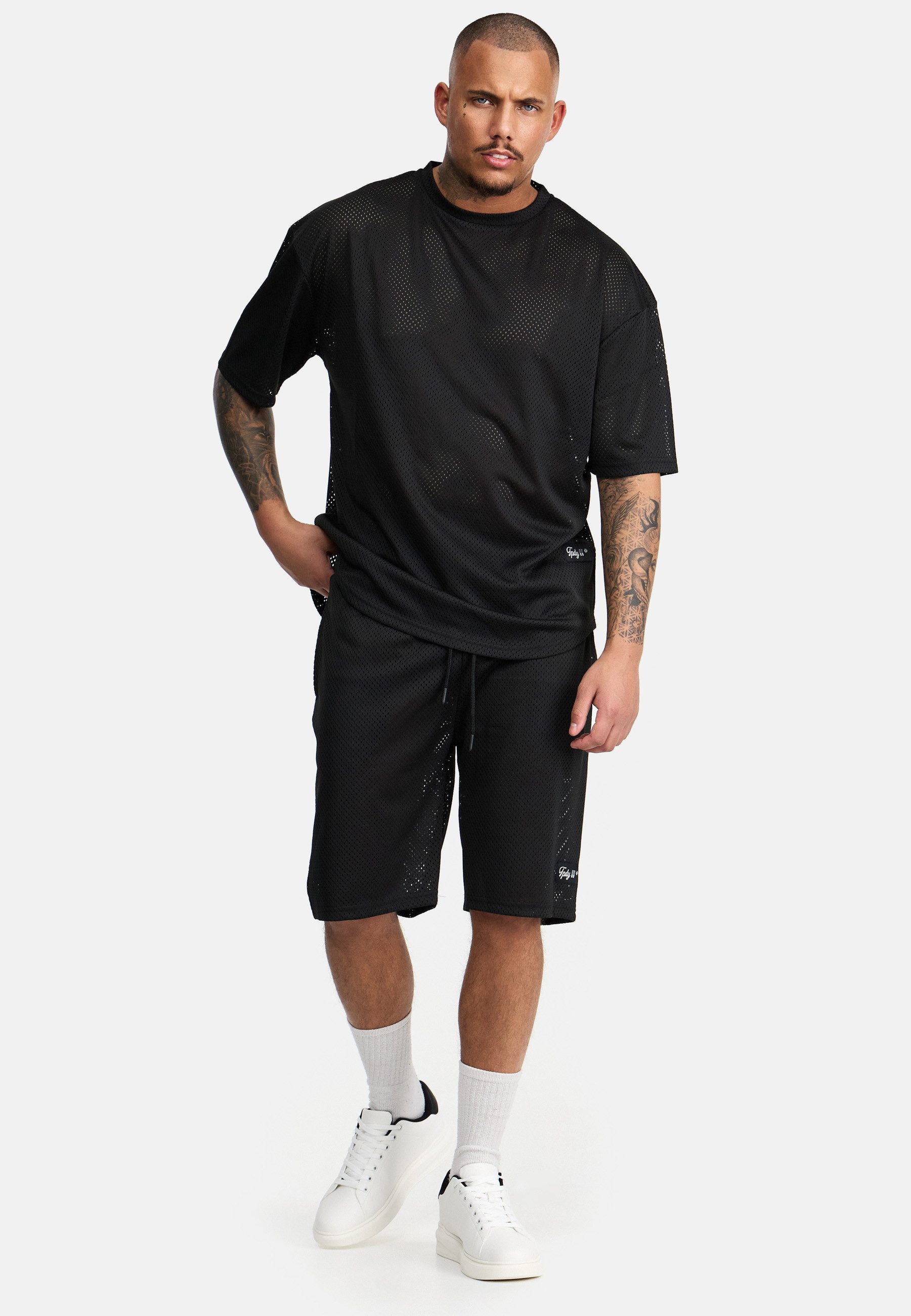 trueprodigy Oversize-Shirt Daniel Logoprint Rundhals Mesh Ware