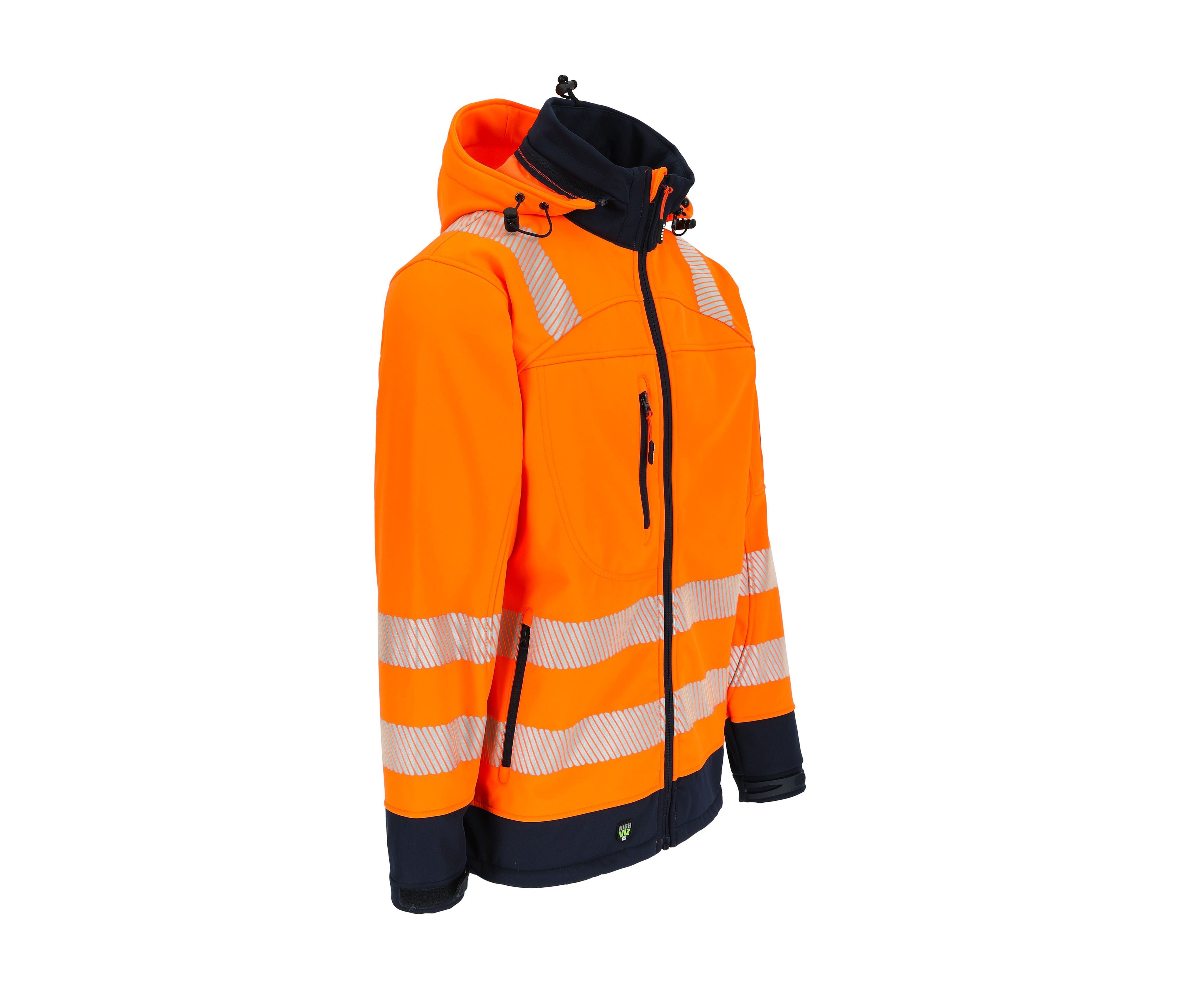 Herock Arbeitsjacke Softshell Warnschutzjacke Gregor Klasse 2 mit Kapuze mit Kapuze