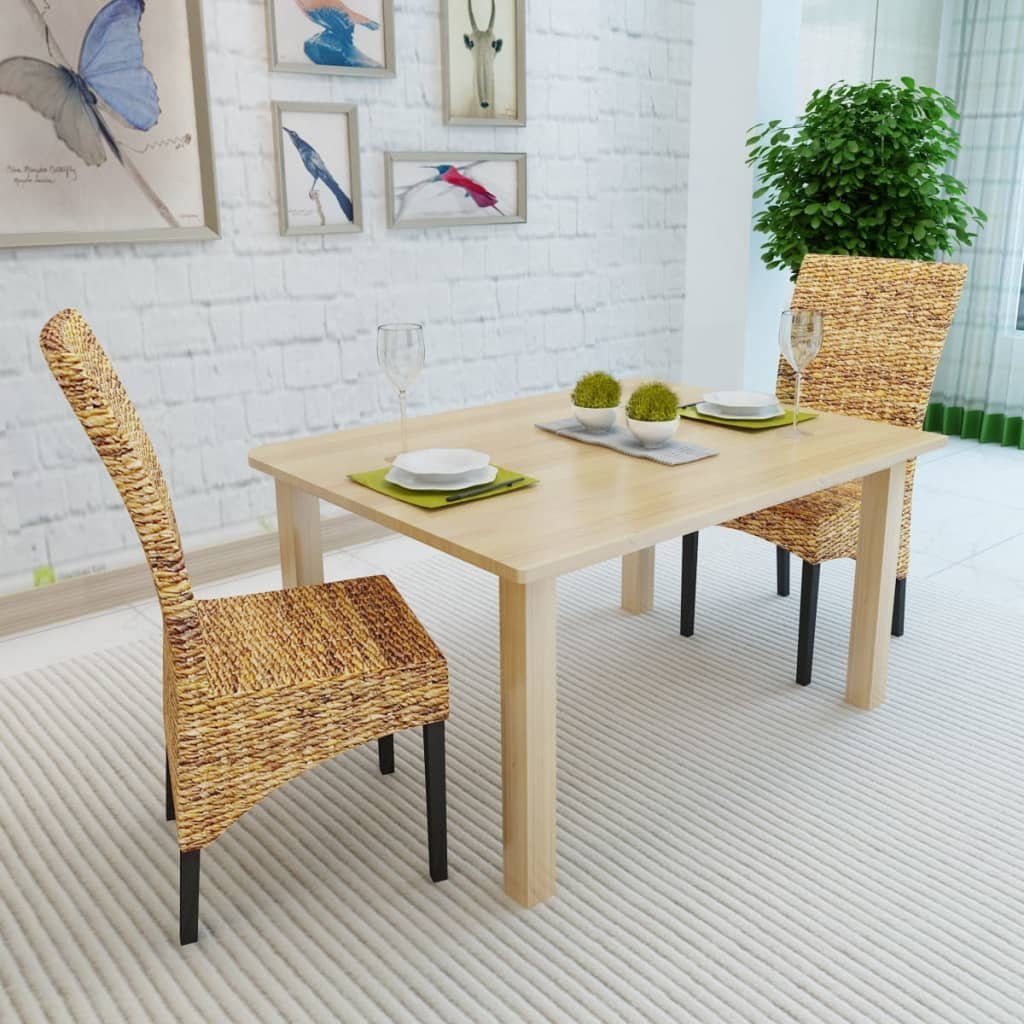 vidaXL Esszimmerstuhl Esszimmerstühle 2 Stk. Abaca und Massivholz (2 St) günstig online kaufen
