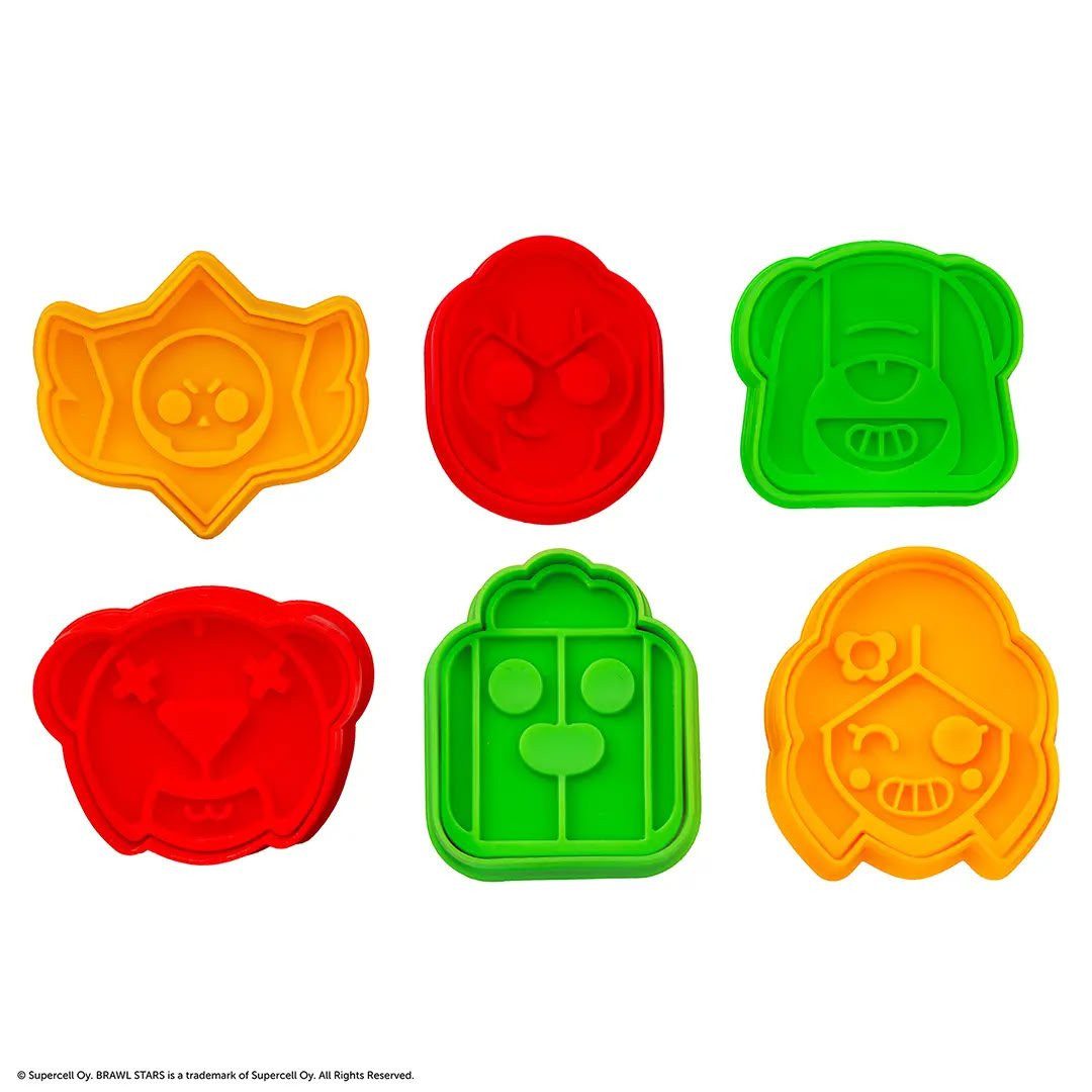 Cinereplicas Ausstechform Brawl Stars Cookie Cutters Ausstechformen Set (6-teilig), Kunststoff