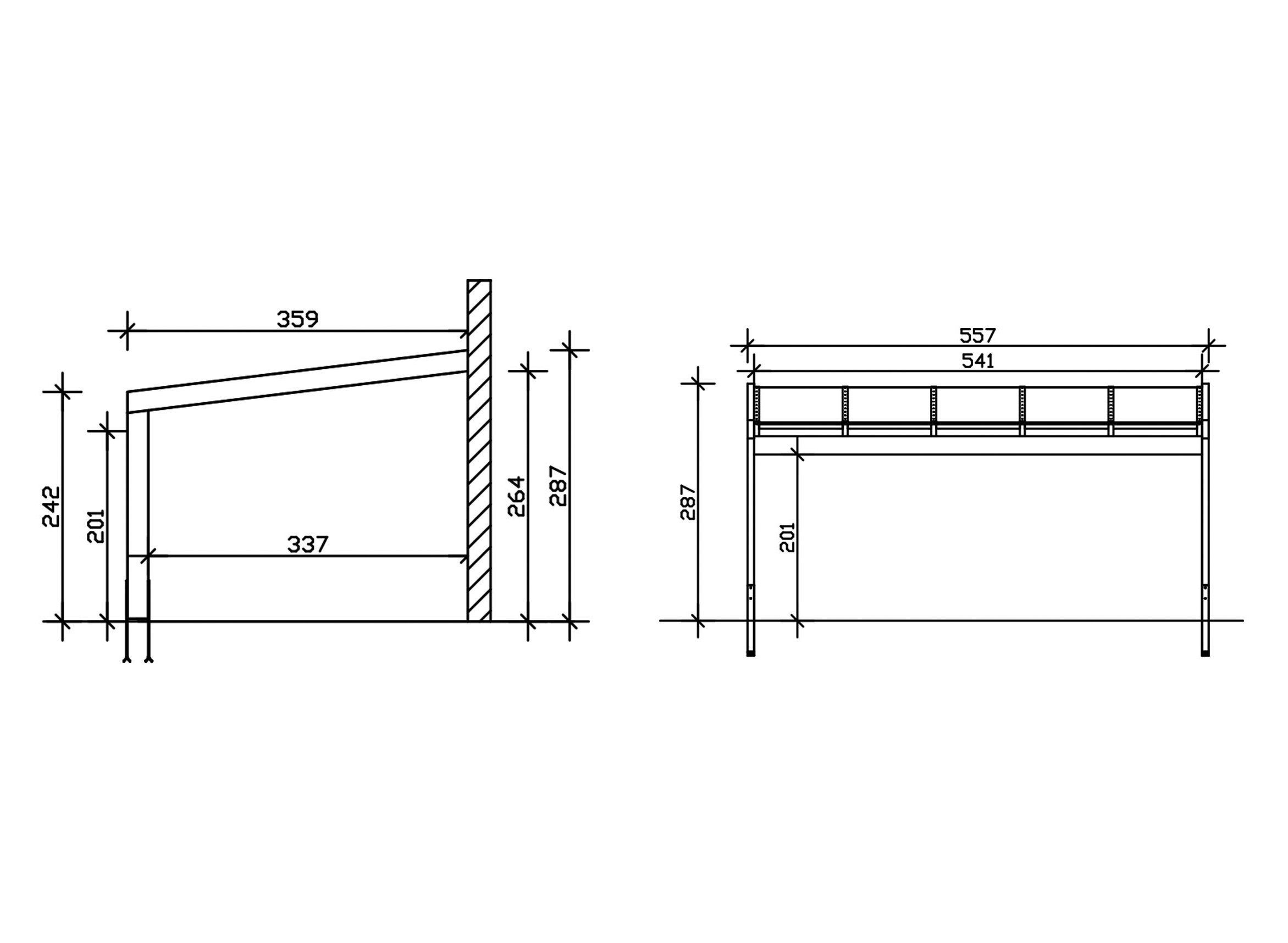 Skanholz Terrassendach Novara, BxT: 557x359 cm, Bedachung Doppelstegplatten, BxT: 557x359 cm, versch. Farben