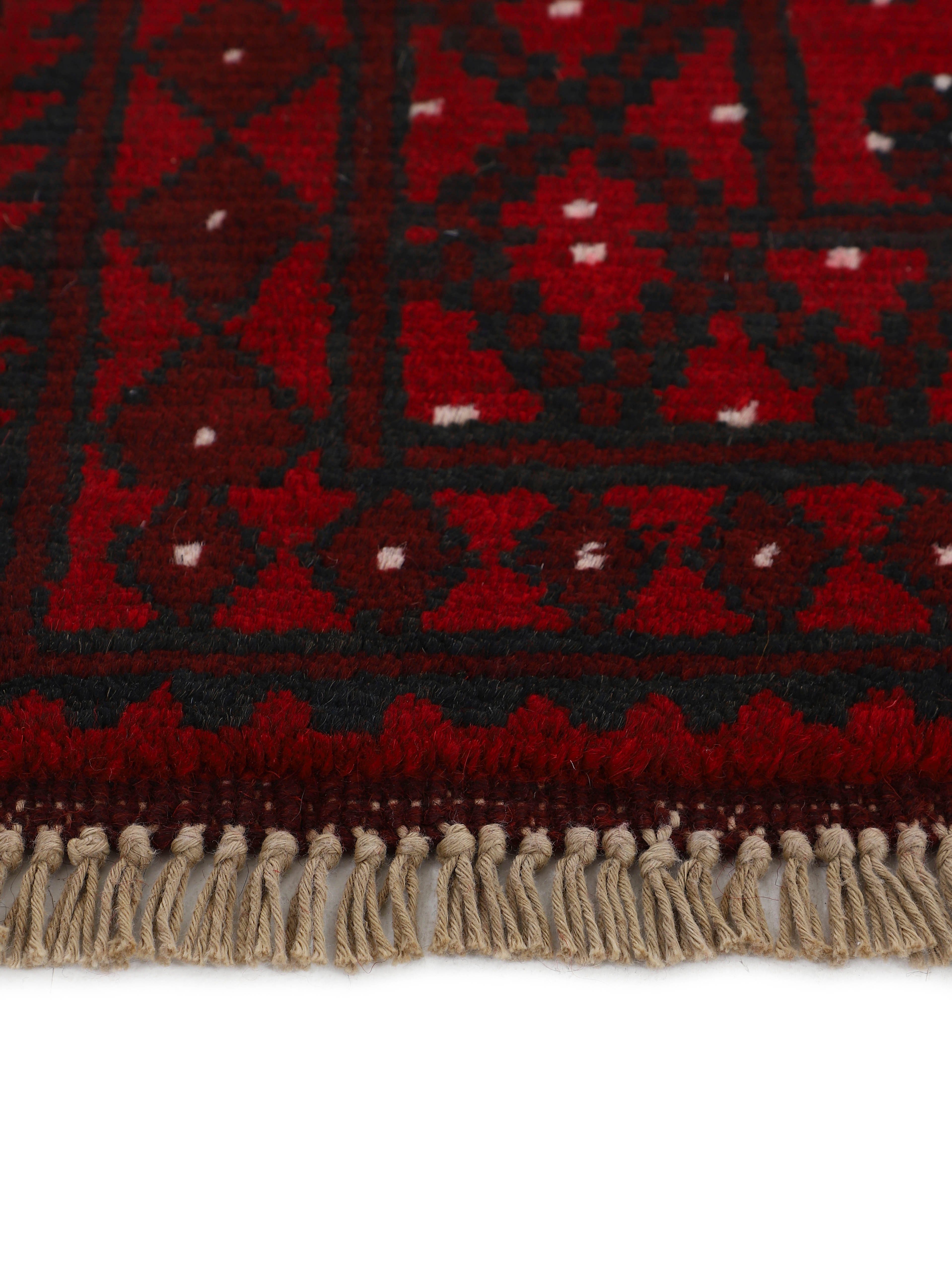Schurwolle Orientteppich handgearbeitet Raumklima, 8 Woven warmes ein Afghan für Akhche reine mm, Bokhara, Arts, Höhe: rechteckig,
