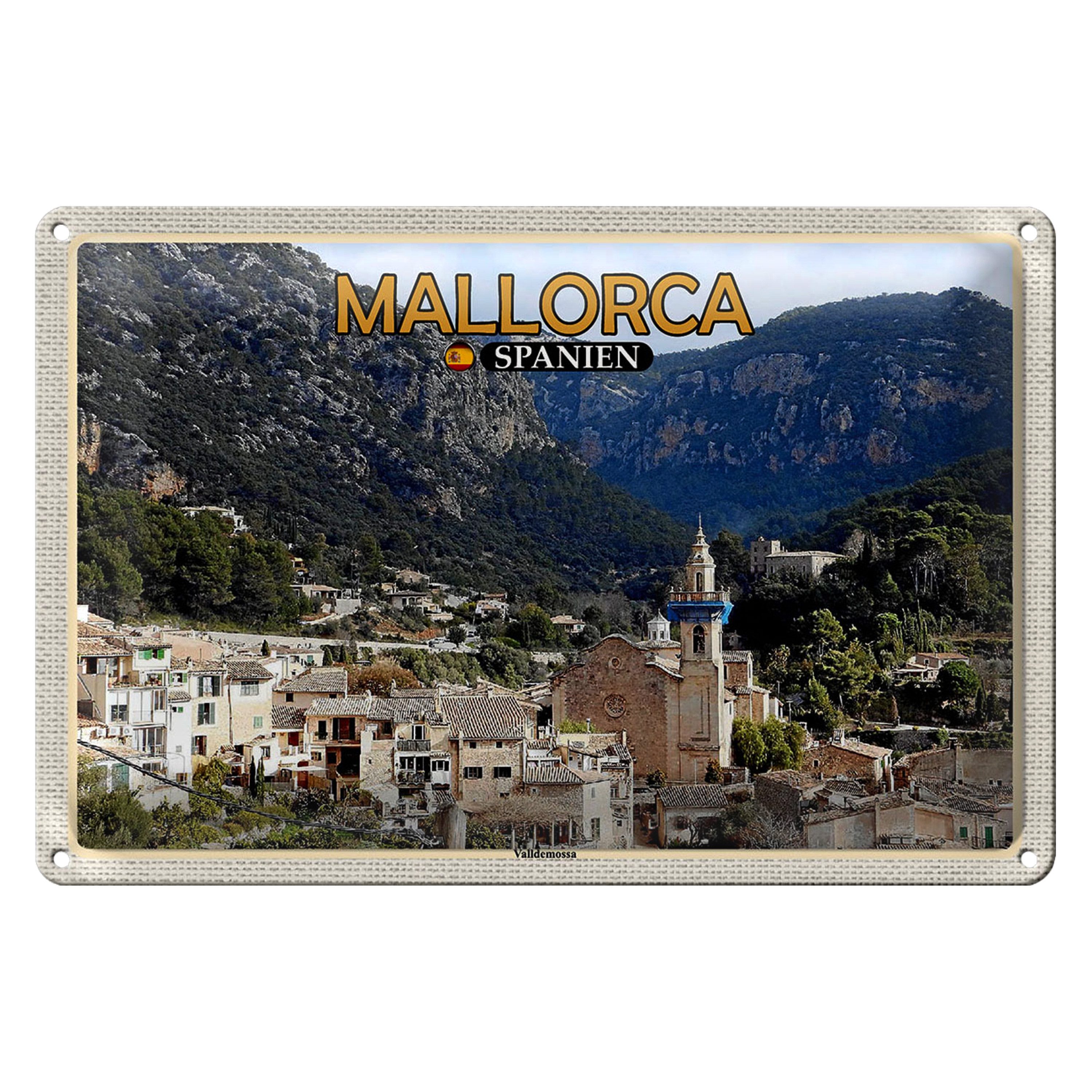 Roomando Metallschild Reise 40x30cm Mallorca Spanien Valldemossa Gemeinde