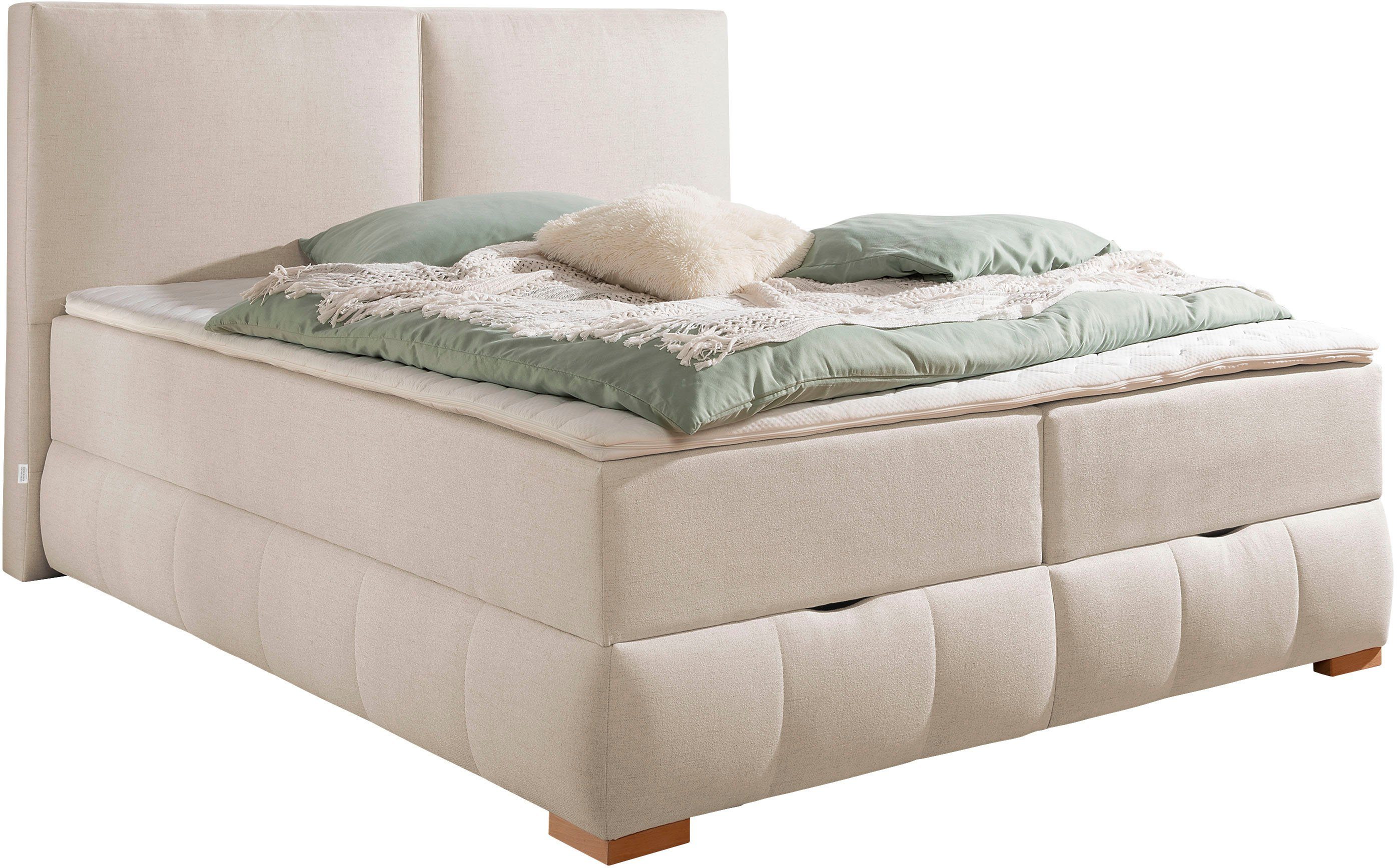 OTTO home Boxbett Wehma mit Kopfteil inkl. Bettkasten, in H2, H3 & H4 wählbar, inklusive Topper