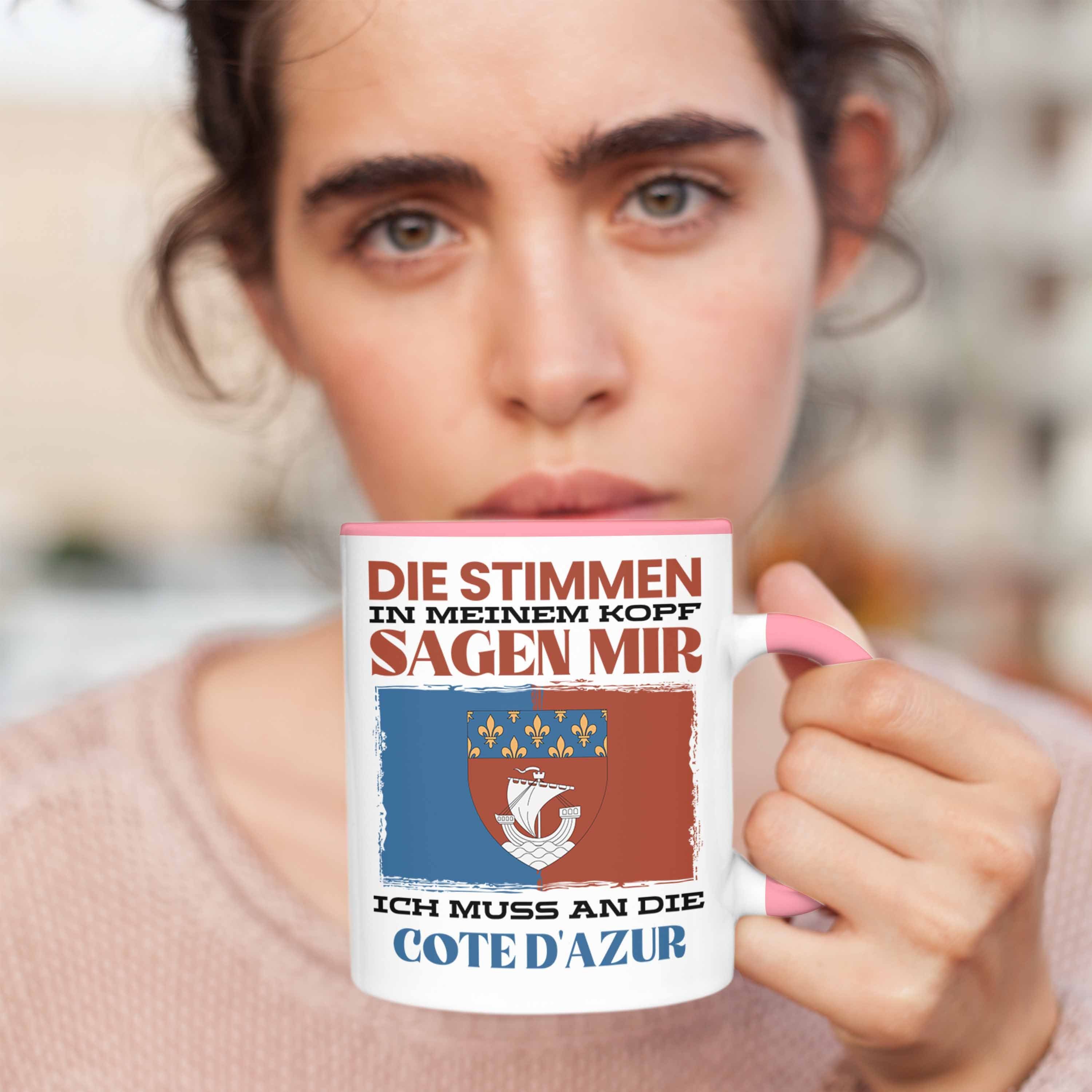 Trendation Tasse Rosa - Spruch Urlaub Heimat D'azur Trendation Cote Tasse Frankreic Geschenk