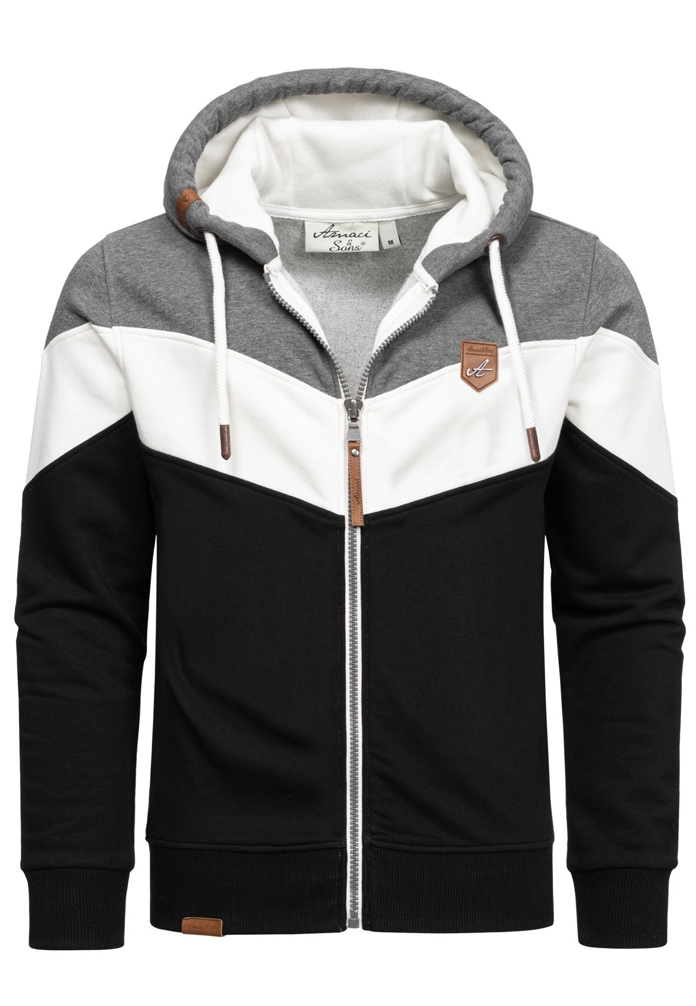 Amaci&Sons Kapuzenpullover ARDMORE Sweatjacke im Block-Design günstig online kaufen