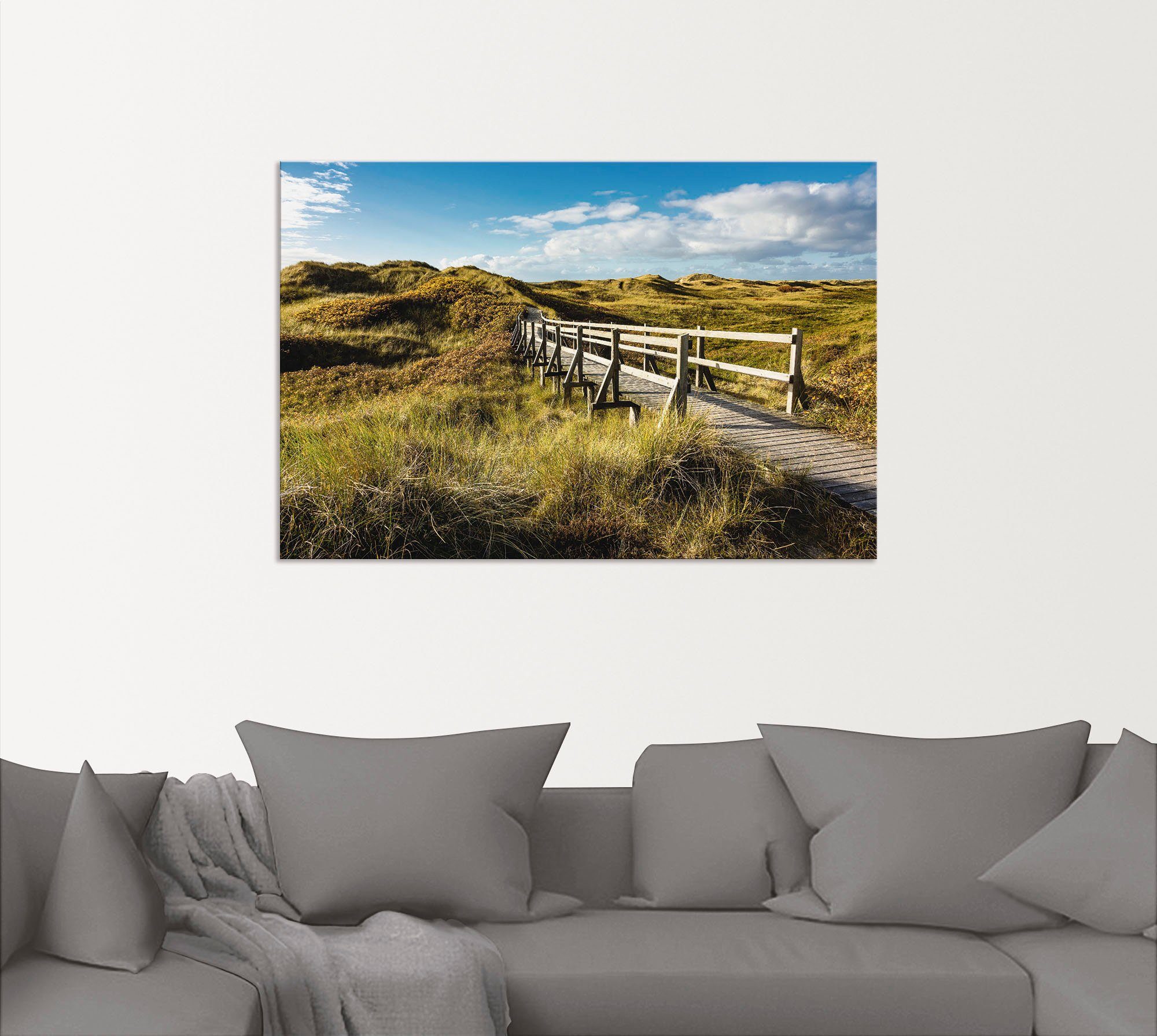 oder St), den Insel Alubild, Küste (1 als Amrum, Poster Größen Artland Leinwandbild, versch. Wandaufkleber Dünen in Wandbild in Landschaft