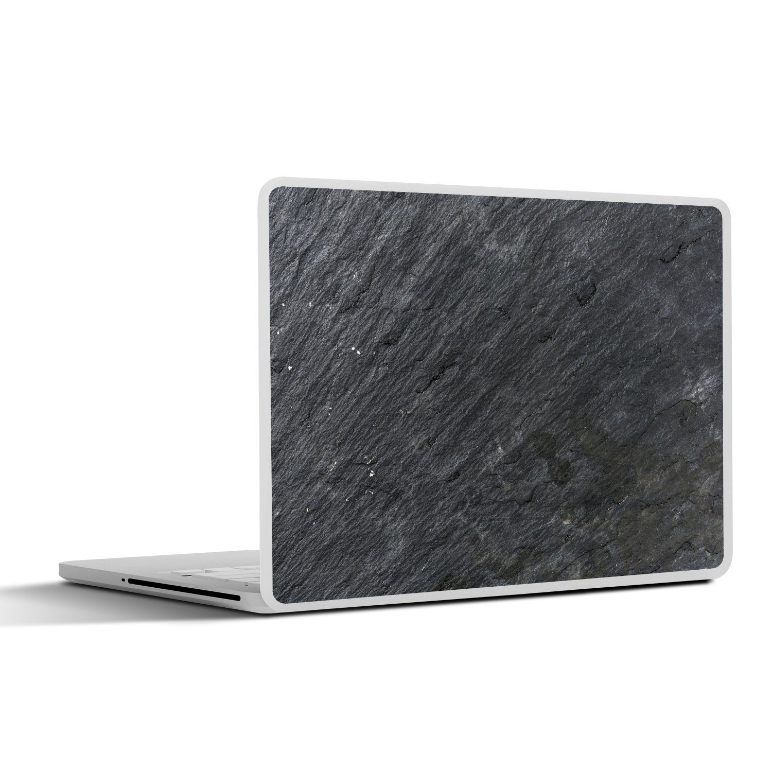 MuchoWow Laptop-Aufkleber Naturstein - Industriell - Schiefer - Strukturiert - Grau, (1tlg), Laptop Folien Cover, Aufkleber, Sticker, Schutz vor Kratzern, 25x18 cm
