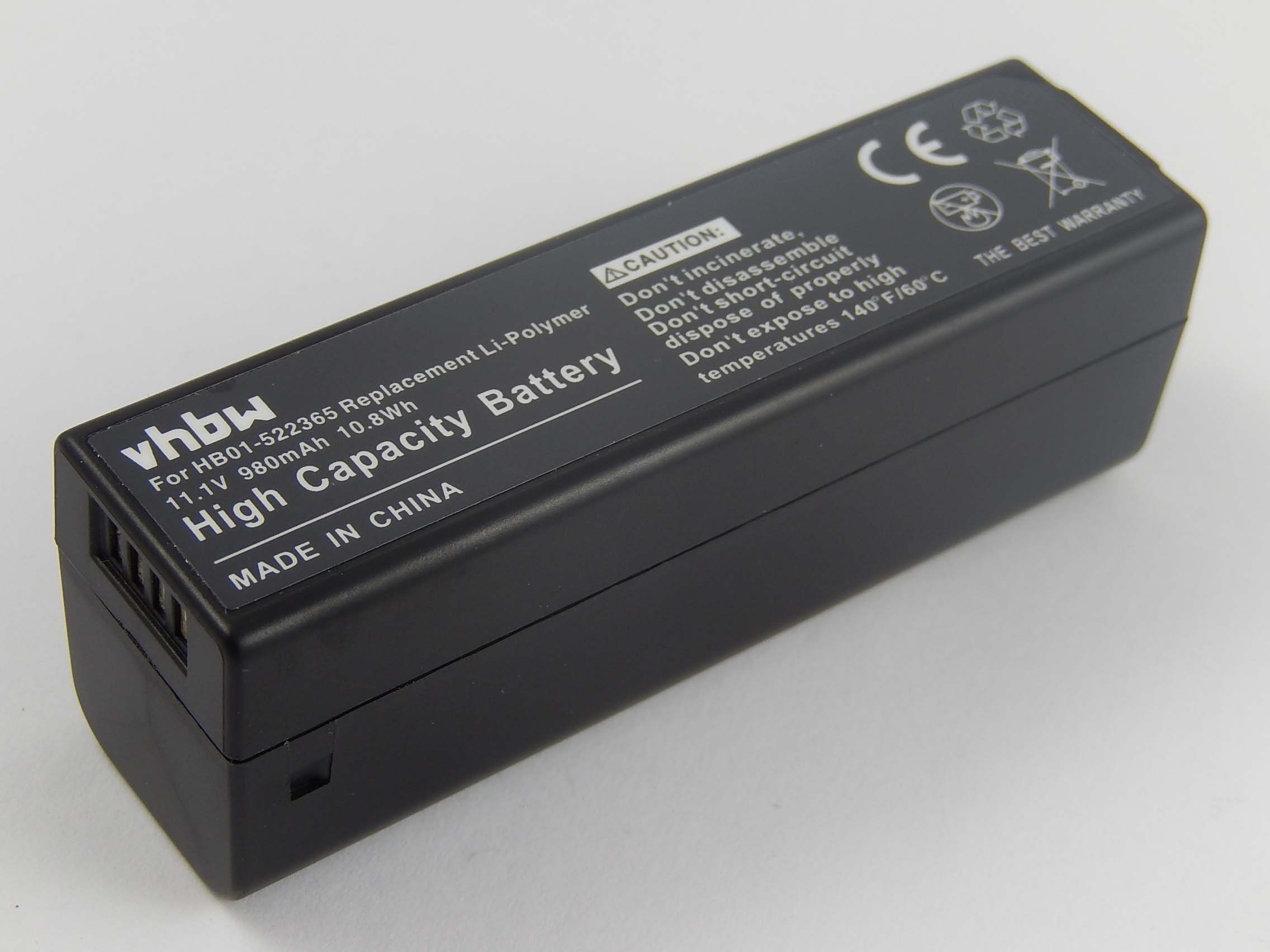 vhbw Kamera-Akku Ersatz für HB01-522365 für Kamera / Camcorder Digital / Camcorder Spezialgeräte (z.B. Helmkamers) (980mAh, 11,1V, Li-Polymer) 980 mAh
