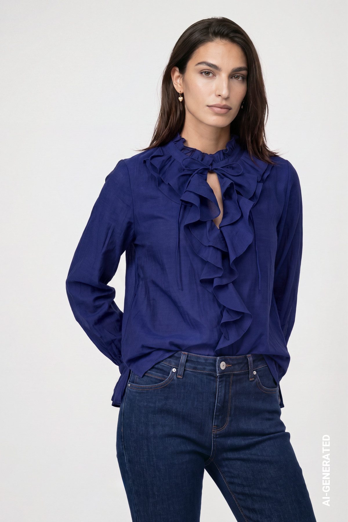Monari Rüschenbluse Bluse Volants Regular fit mit Volants
