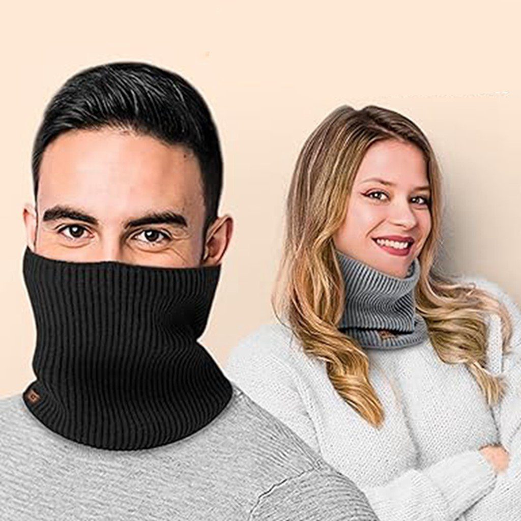 Schal & Mütze für Wetter Warmer und kaltes Halstuch grau Männer Frauen, WaKuKa